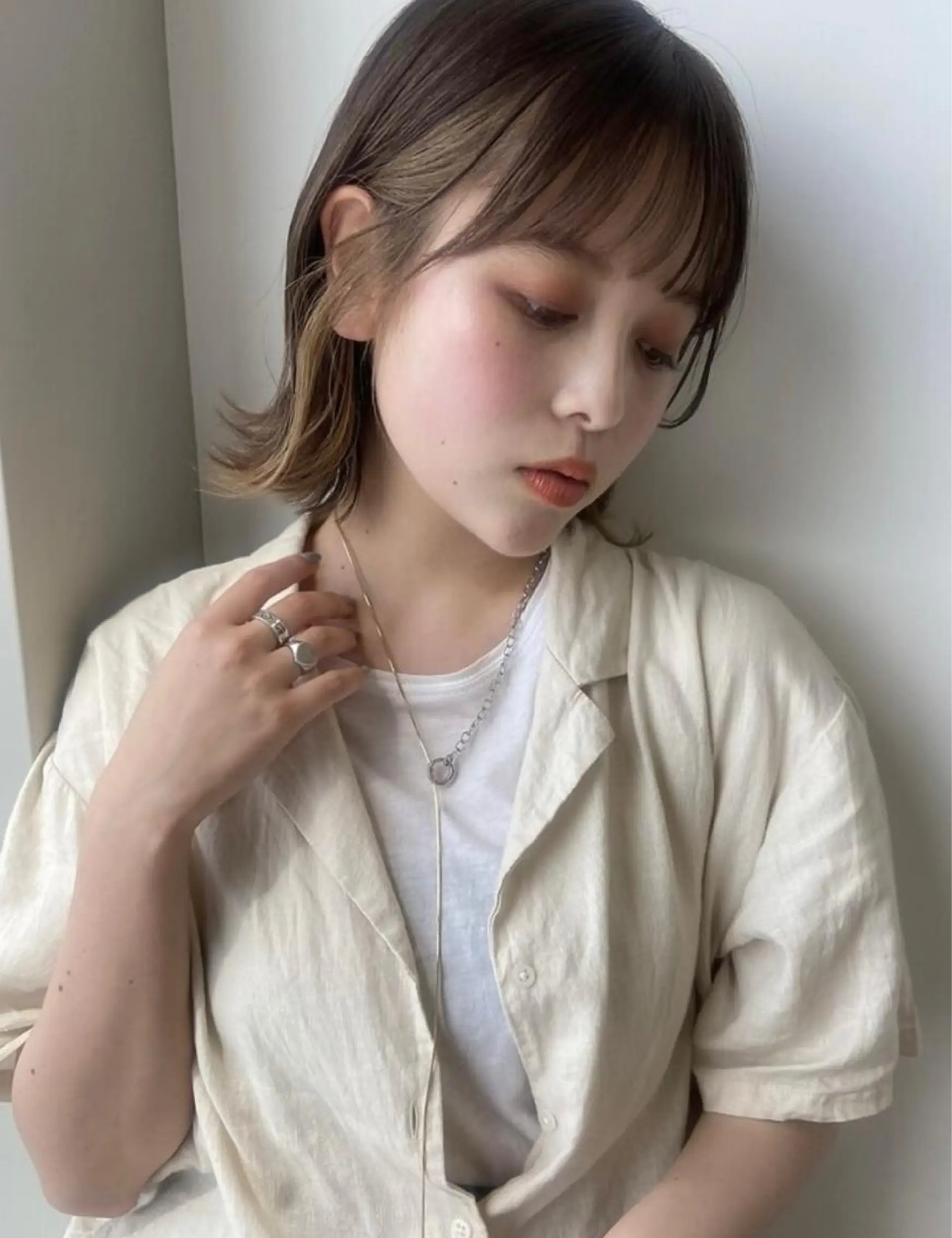 ミディアム カラー ヘアアレンジ coco♡ 韓国hairのヘアスタイル