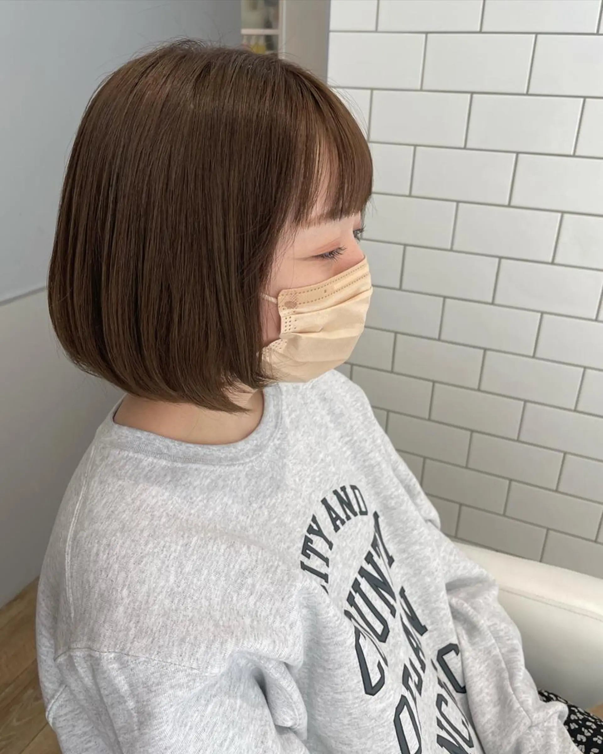 ミディアム カラー パーマ ヘアアレンジ メンズ キッズ ネイル マツエク・マツパ ベージュカラー ボブ 🫧垢抜けヘア🫧 SHIORIのヘアスタイル