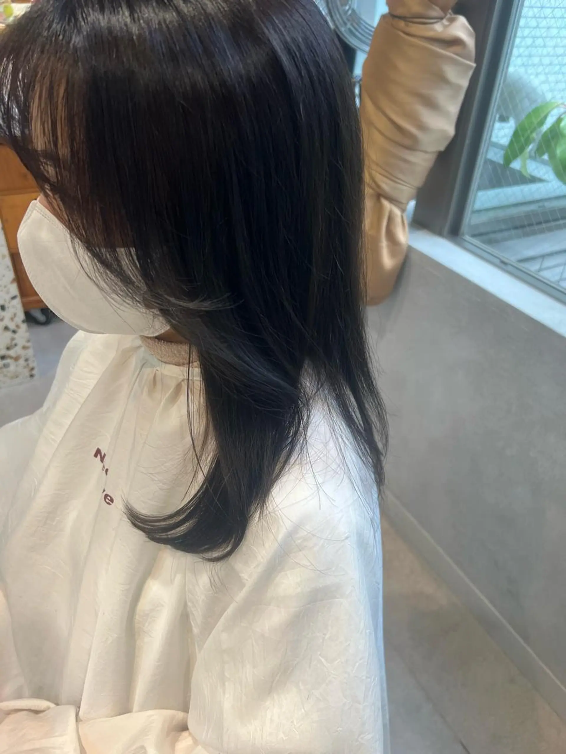 セミロング カラー グレージュ 酸性ストレート カット ヘアカラー トリートメント 韓国hair ·͜· watanabeのヘアスタイル