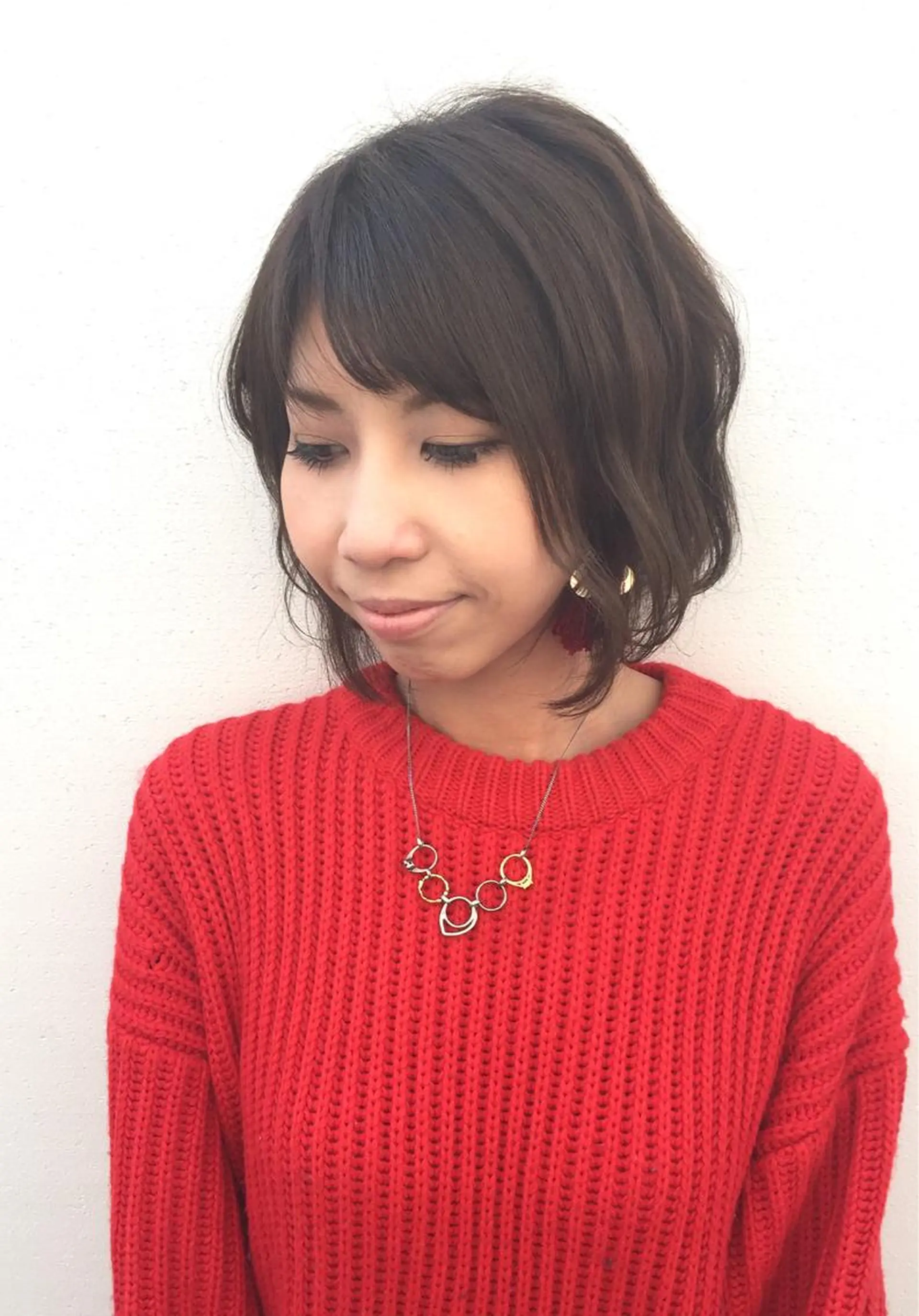 ミディアム パーマ 福地 礼奈のヘアスタイル