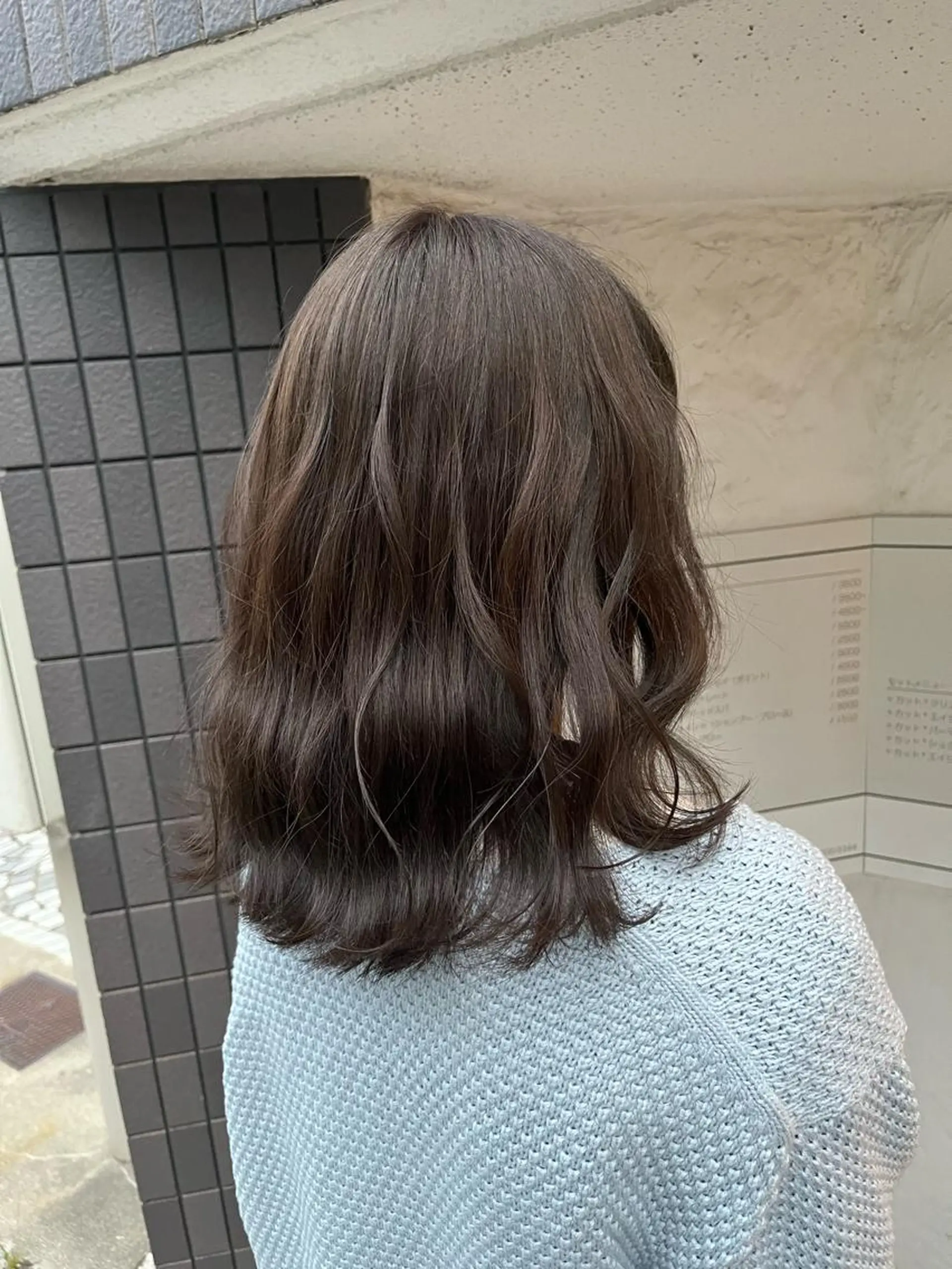 セミロング カラー アッシュ ベージュカラー 透明感カラー/ ブリーチ無し/RYOのヘアスタイル