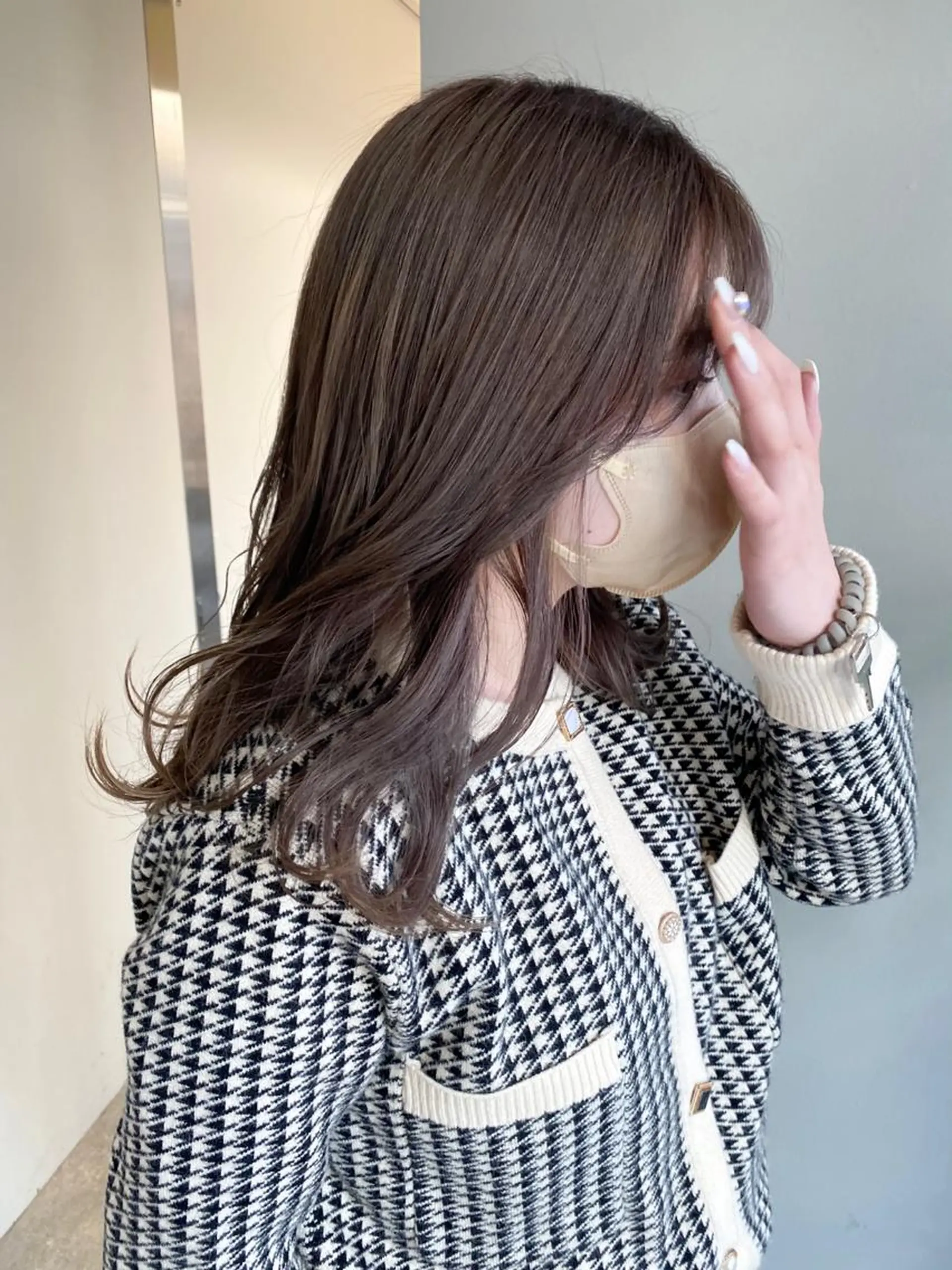 ミディアム カラー ヘアアレンジ ベージュカラー 透明感カラー ラベンダーカラー シルバー ボブ /ニュアンス/ satomi🧸💖のヘアスタイル