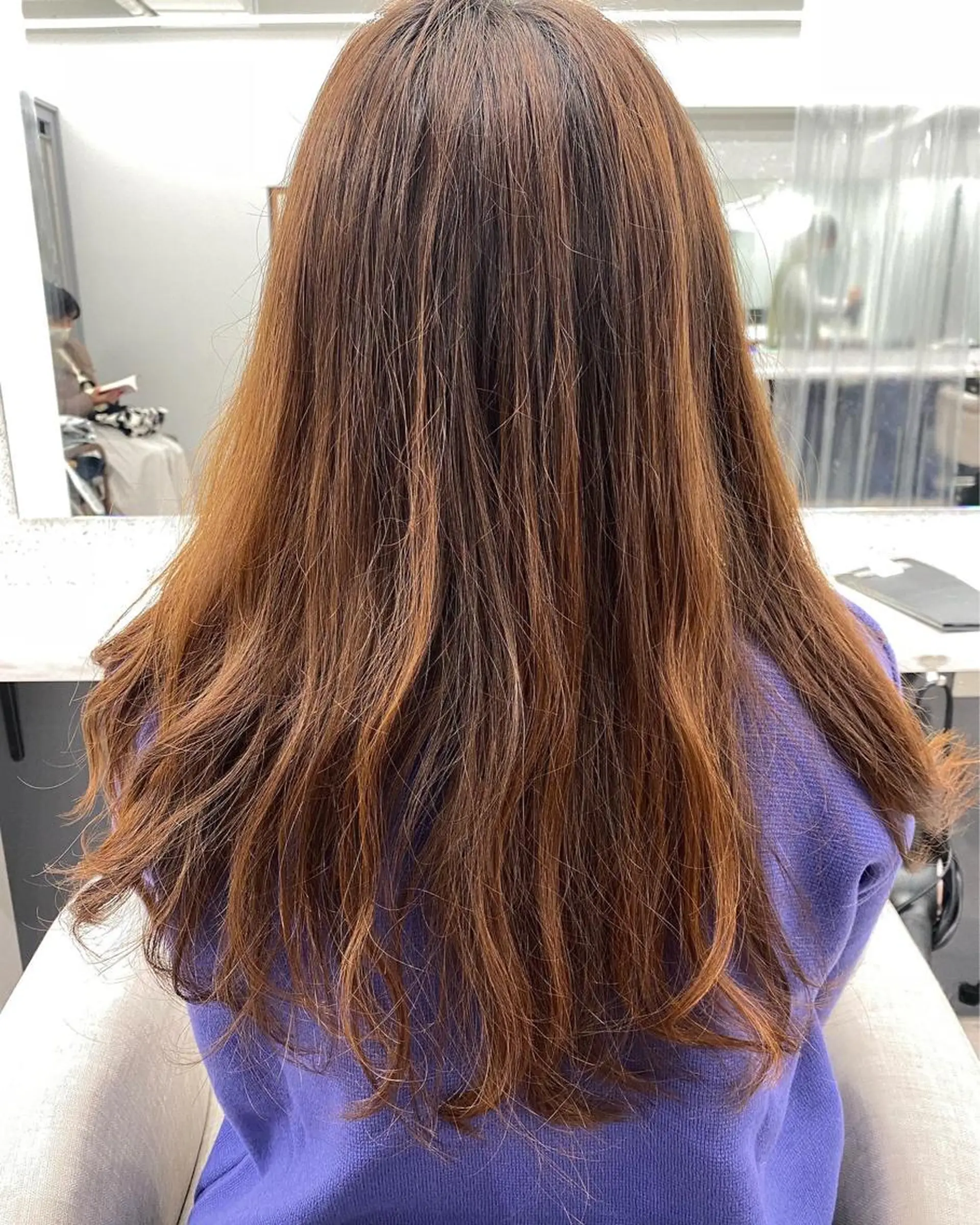 ロング ヘアカラー トリートメント レイヤーカット/ 髪質改善/羽柴りくのヘアスタイル