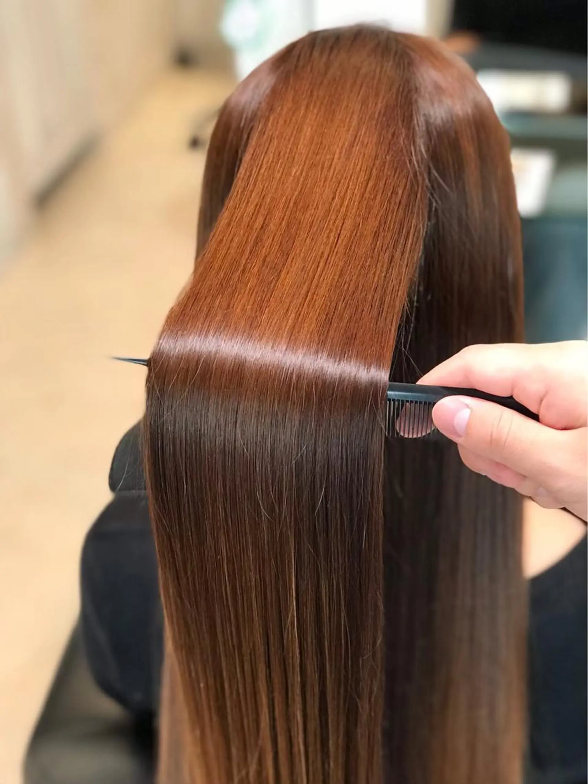 ロング 縮毛矯正 CUT IN SHY 心斎橋店のヘアスタイル