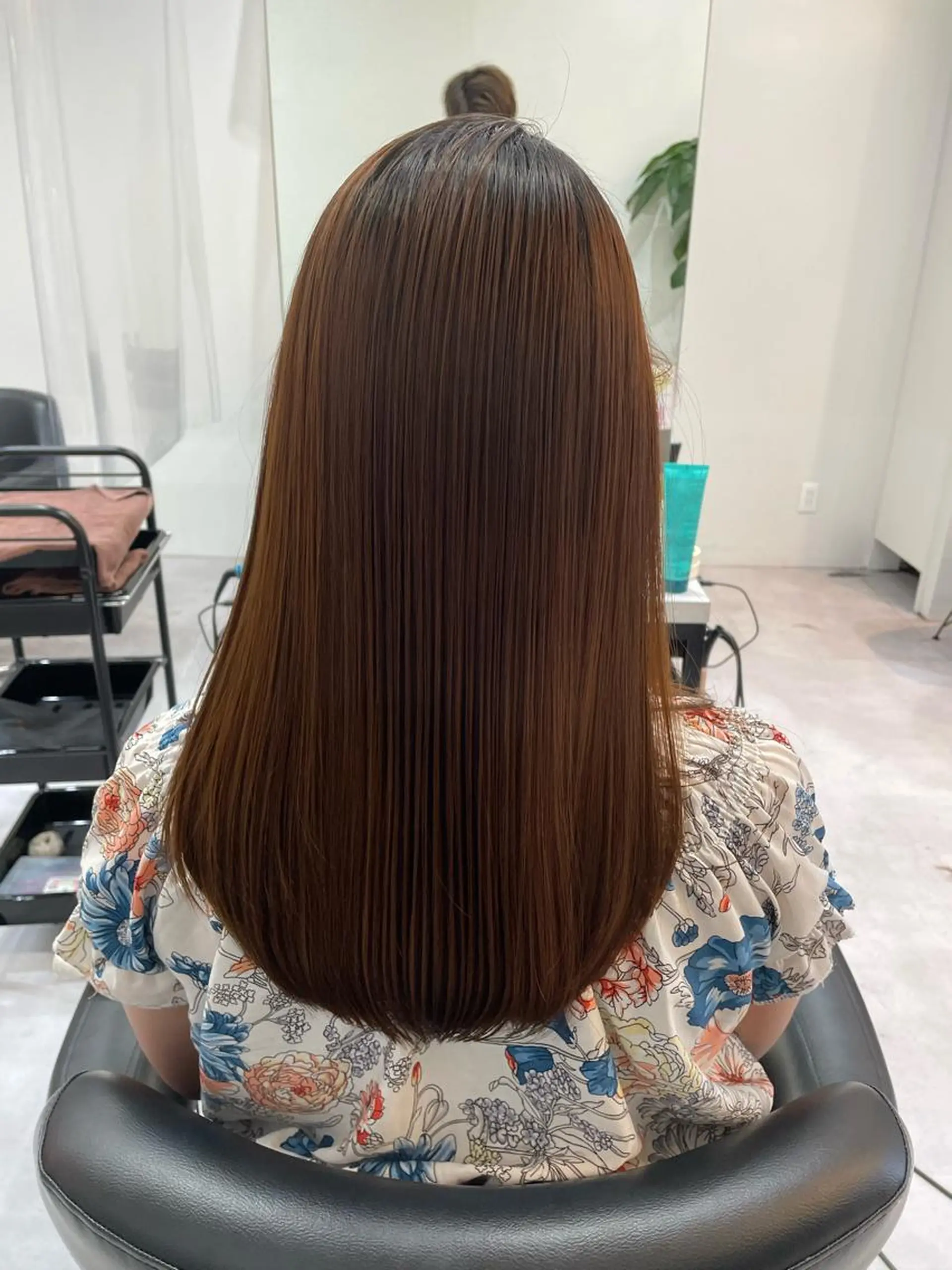 セミロング カラー 髪質改善 トリートメント トリートメント 髪質改善× 白髪ぼかし溝江のヘアスタイル