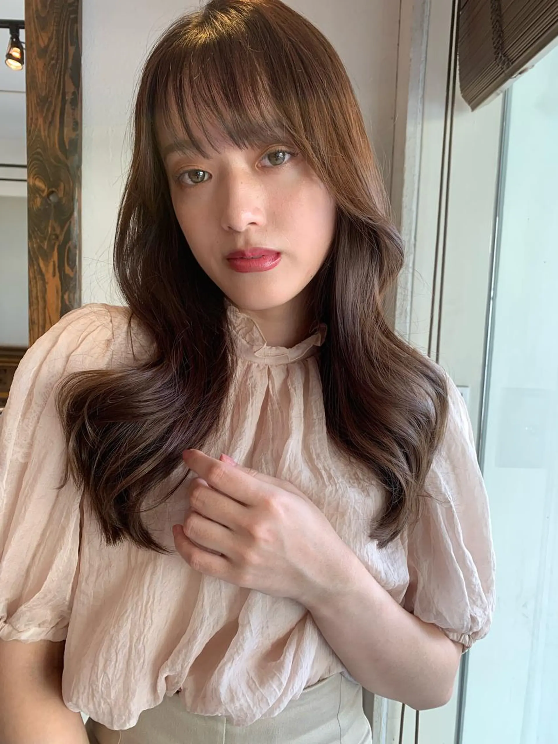 ロング カラー カット ヘアカラー トリートメント ヘッドスパ 透明感/オリーブ/ グレージュ/YUKAのヘアスタイル