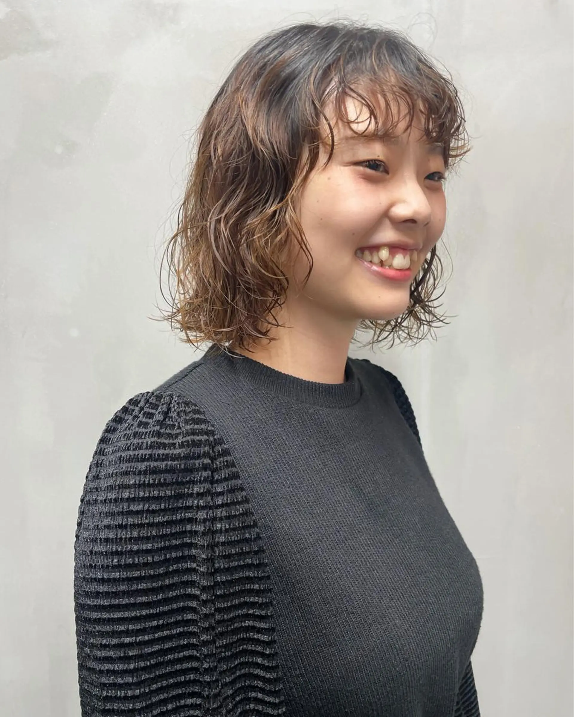 ミディアム パーマ カット パーマ 齊藤 桃子のヘアスタイル