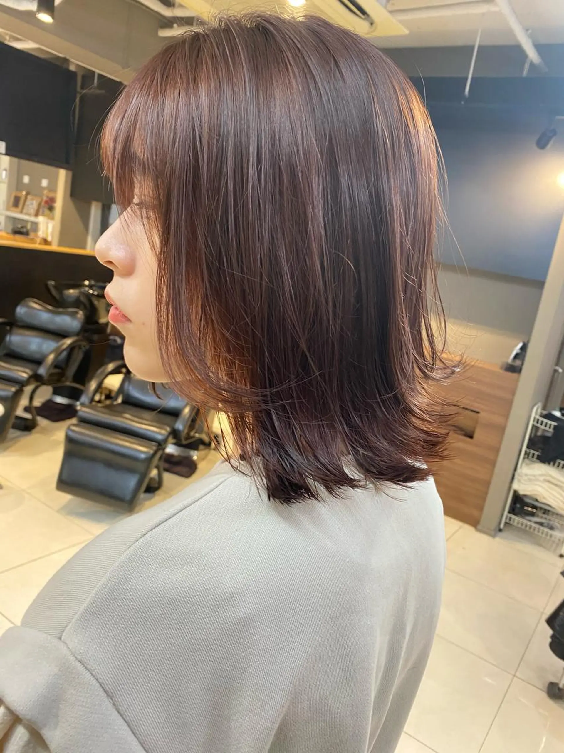 ミディアム カラー ヘアアレンジ メンズ キッズ ネイル マツエク・マツパ 透明感カラー🤎 ゆりのヘアスタイル