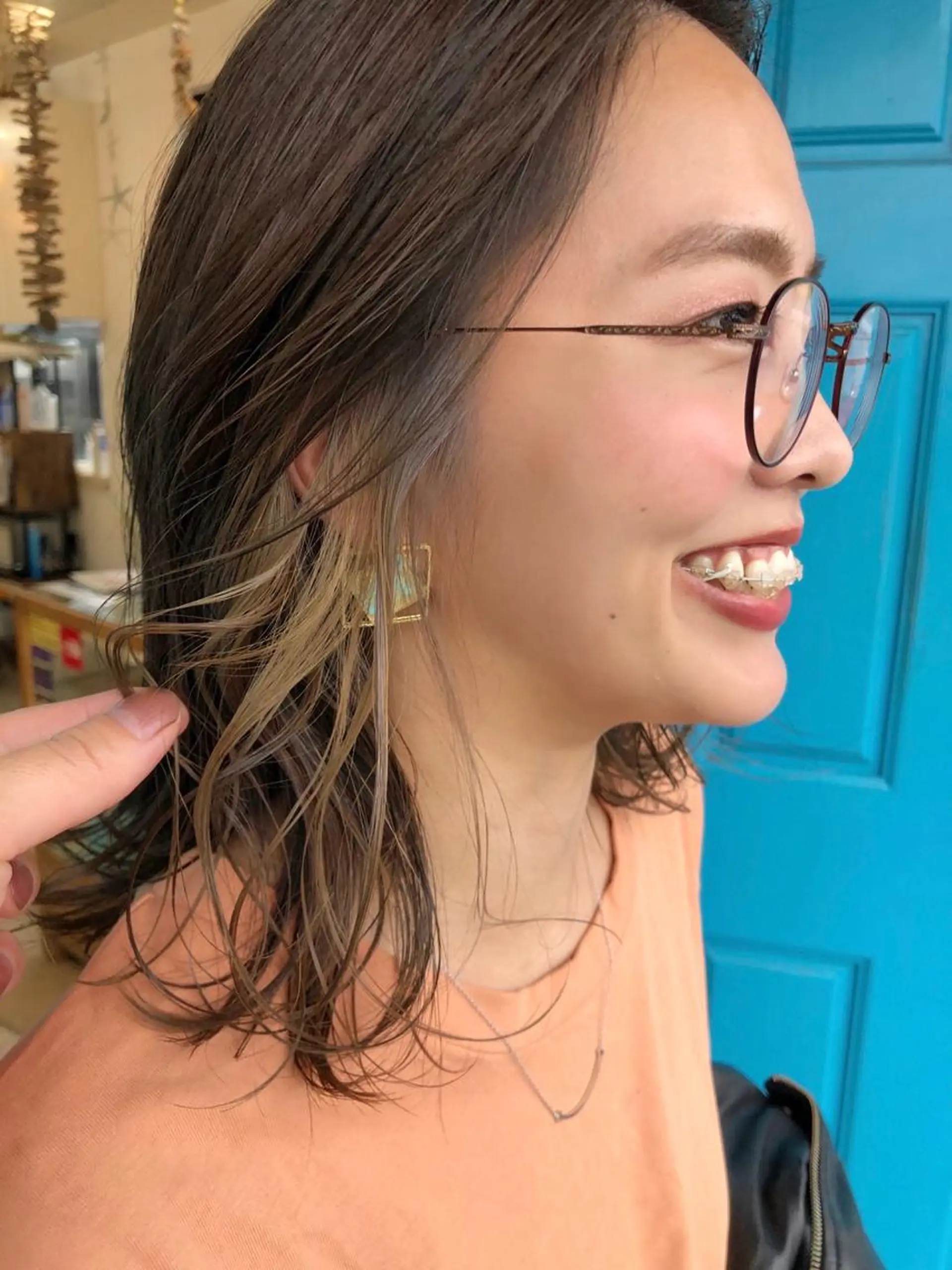 ミディアム カラー インナーカラー 原田 慎吾のヘアスタイル