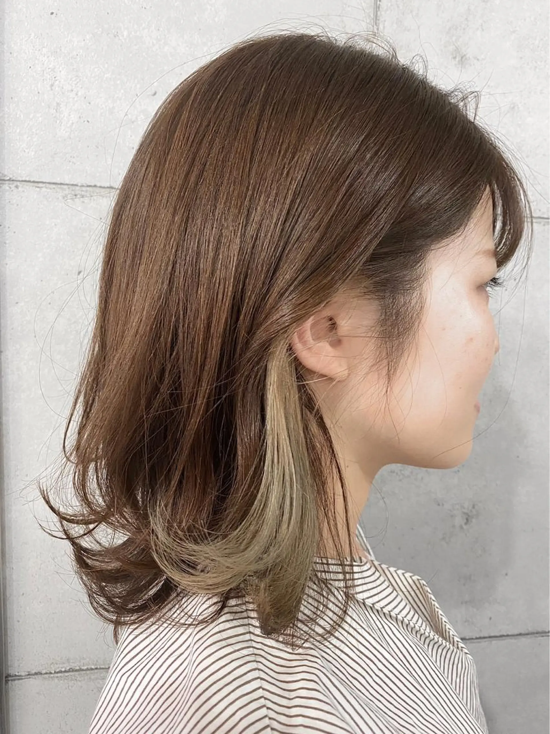 セミロング カラー パーマ ヘアアレンジ メンズ キッズ ネイル マツエク・マツパ 女性専用サロン梅田 髪質改善カラーakiのヘアスタイル