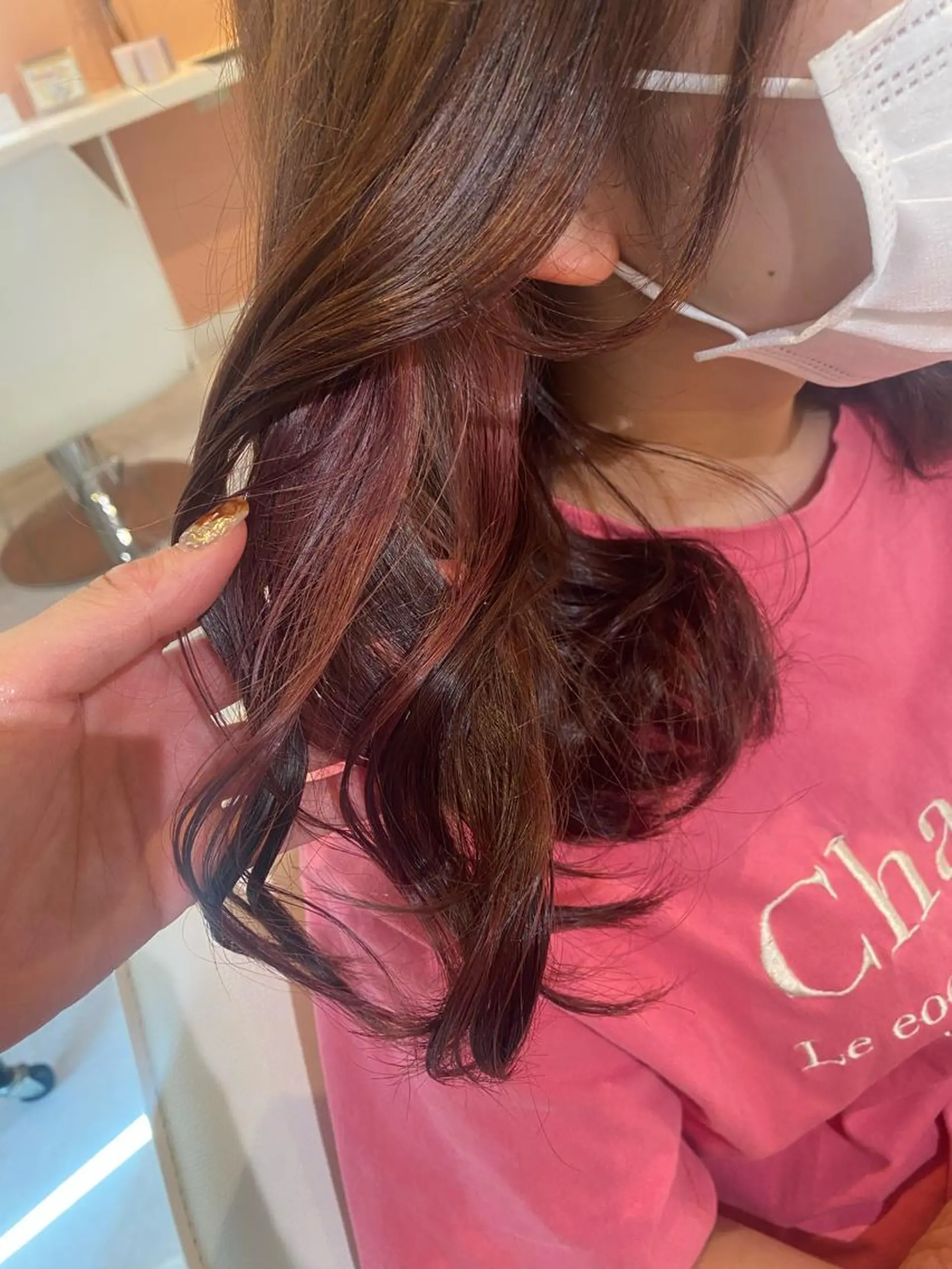 ミディアム ヘアカラー 梛木 唯のヘアスタイル