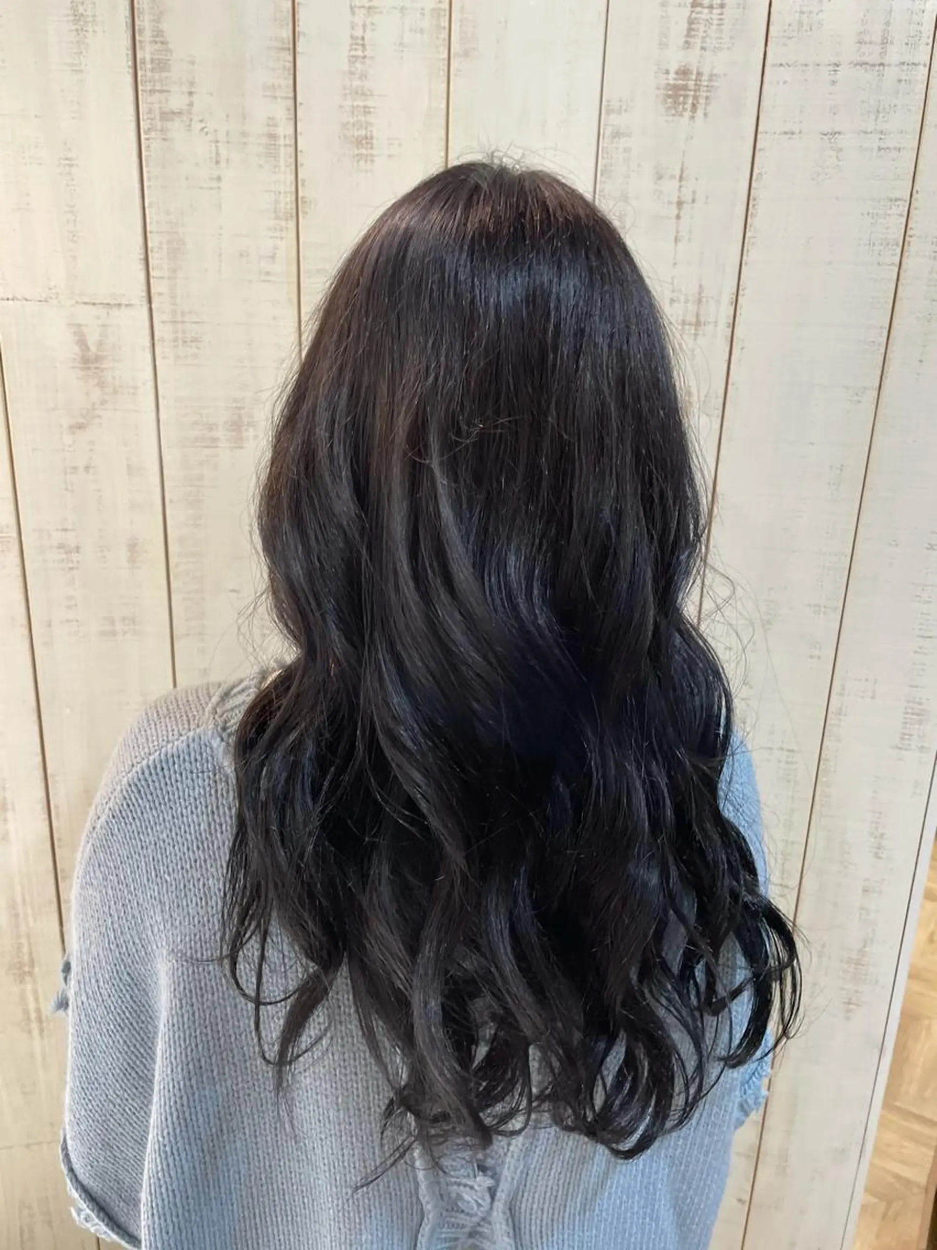 ロング カラー 黒髪 ブルーカラー ブルーブラック 透明感カラー ラベンダーカラー 韓国ヘア🇰🇷船橋 髪質改善/上野愛果のヘアスタイル