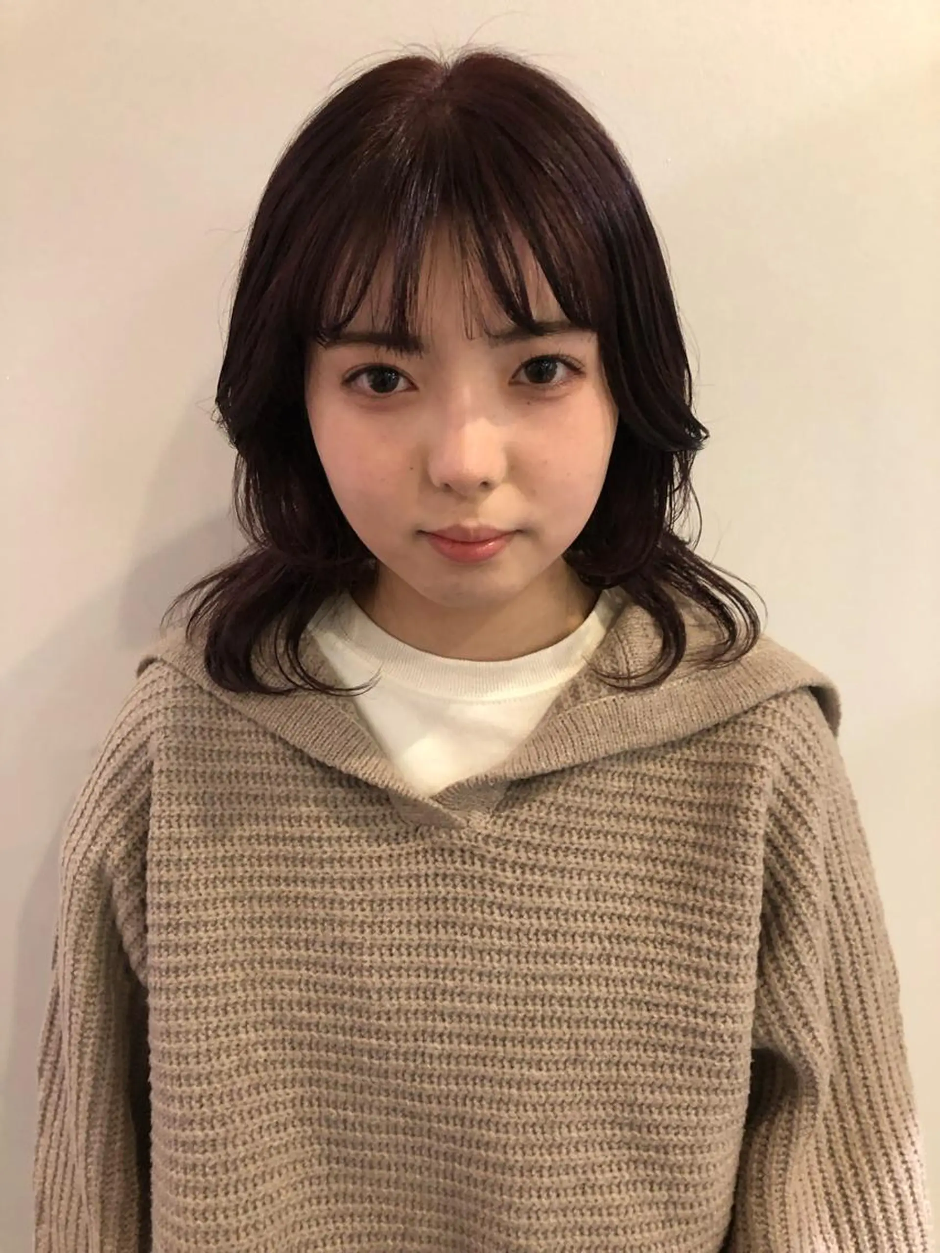 セミロング ピンクブラウン 髪質改善/レイヤー/ お顔まわり/Ami.のヘアスタイル