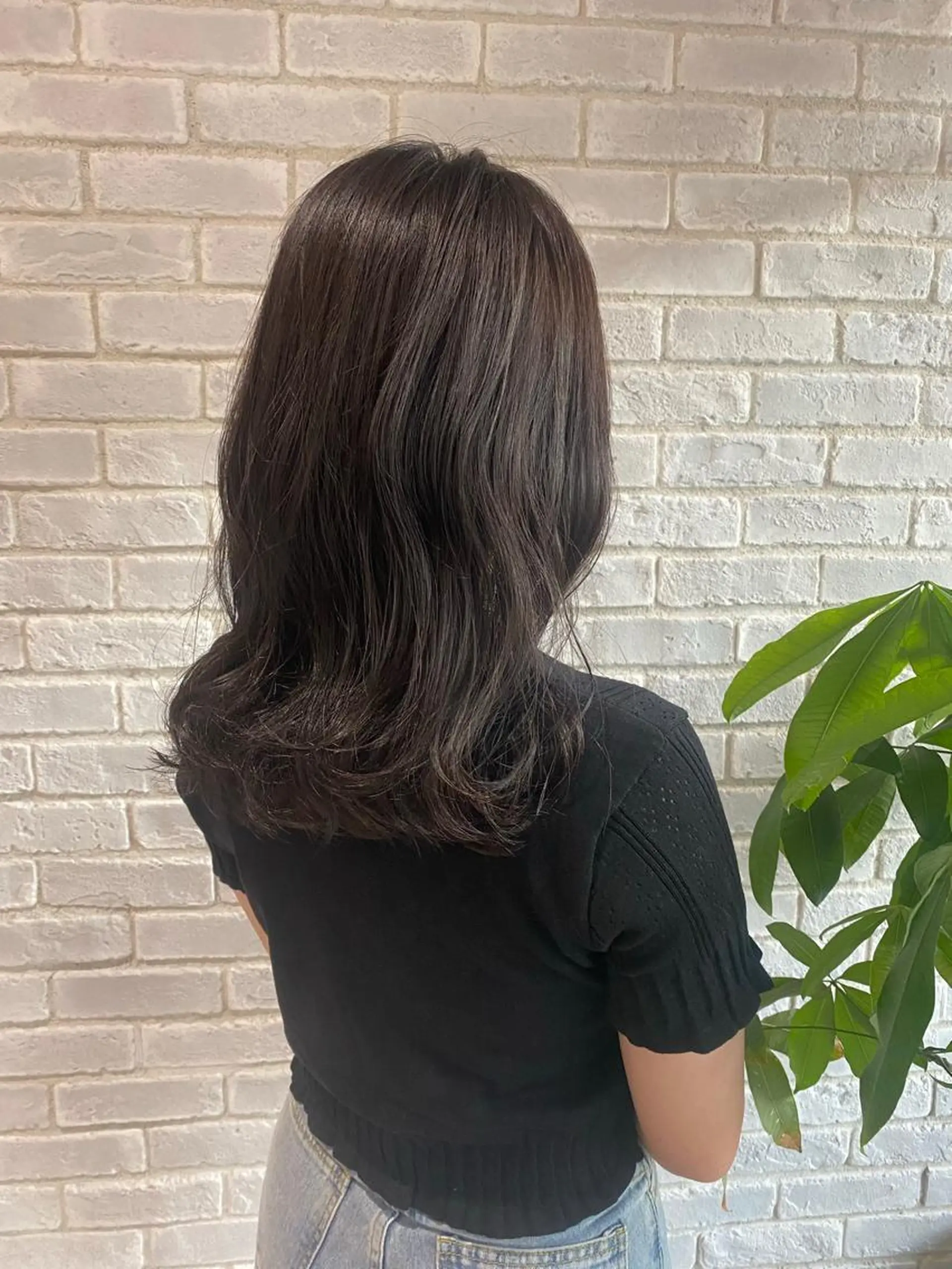 ロング カラー 黒髪 カット ヘアカラー 日野 めぐみのヘアスタイル