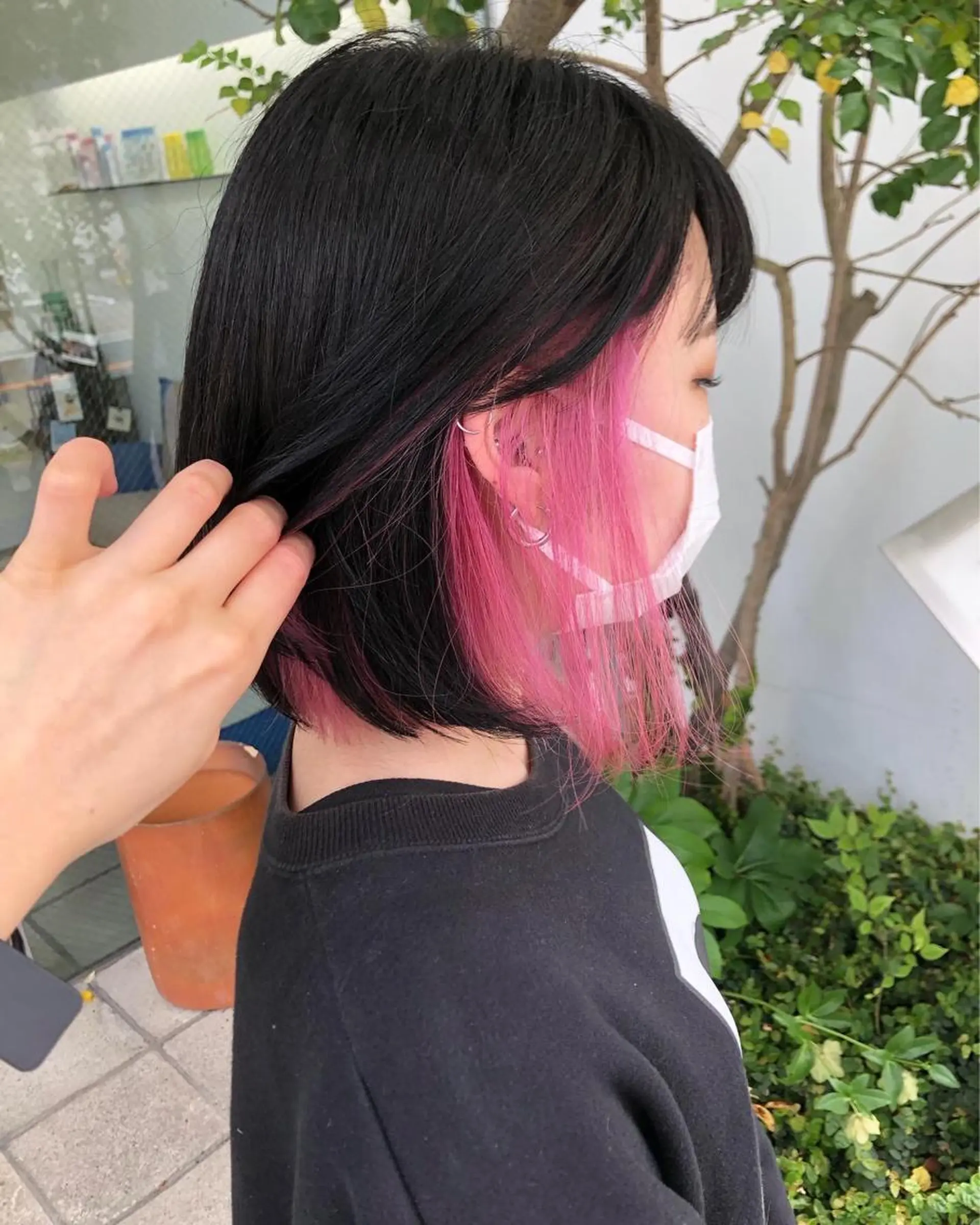 ミディアム カラー ブリーチ インナーカラー ピンクカラー ボブ カット ヘアカラー 千種区/くせ毛カット /尾島光季のヘアスタイル