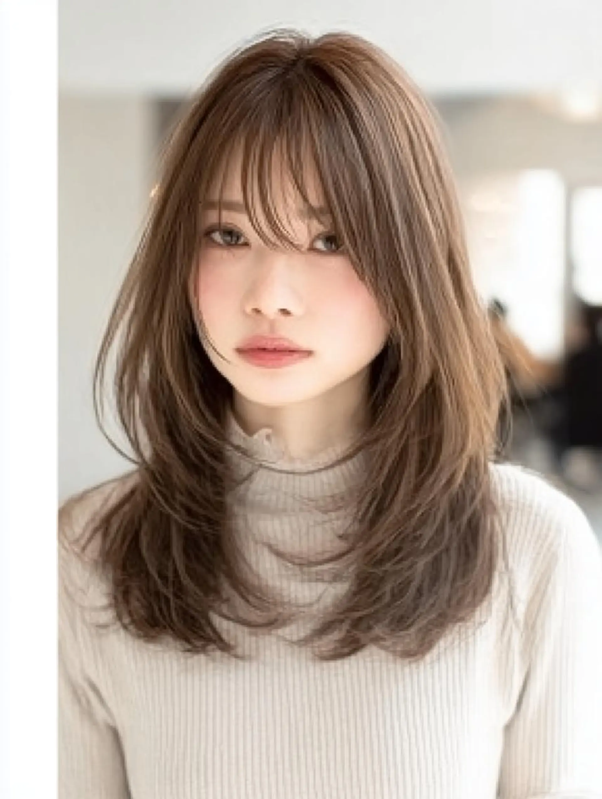 セミロング ハッシュカット 髪質改善 レイヤーカット 縮毛矯正 トリートメント カット ヘアカラー トリートメント 生艶髪＆レイヤー🔔 渋谷お薦めNo.1✨のヘアスタイル