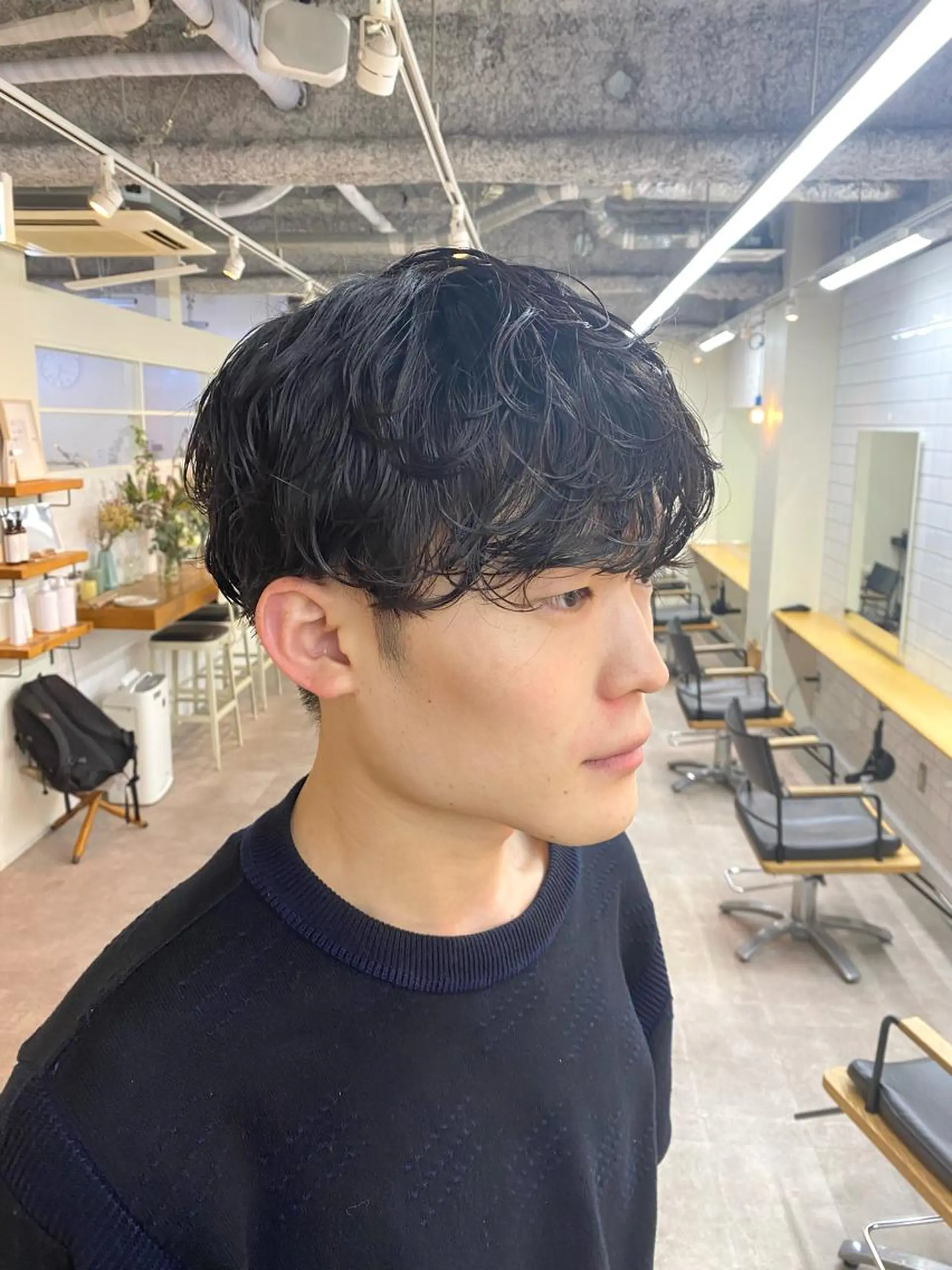 パーマ メンズ メンズ韓国風 メンズパーマ スパイラルパーマ カット パーマ シャドウパーマ/ 波巻パーマYu-Kiのヘアスタイル