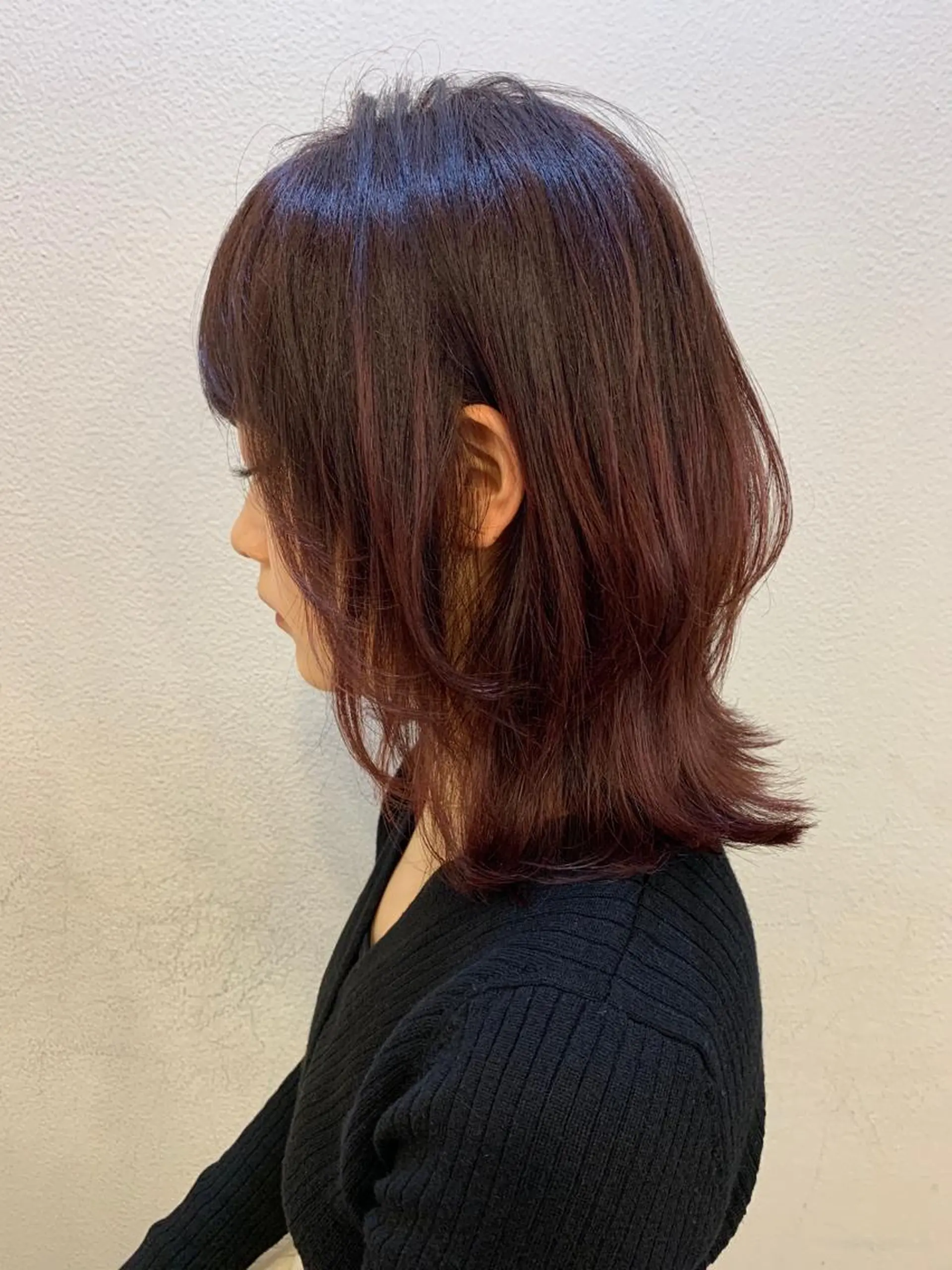 ミディアム カラー ピンクカラー ボブ ウルフカット ウルフボブ 髪質改善☆ 縮毛矯正miyuのヘアスタイル