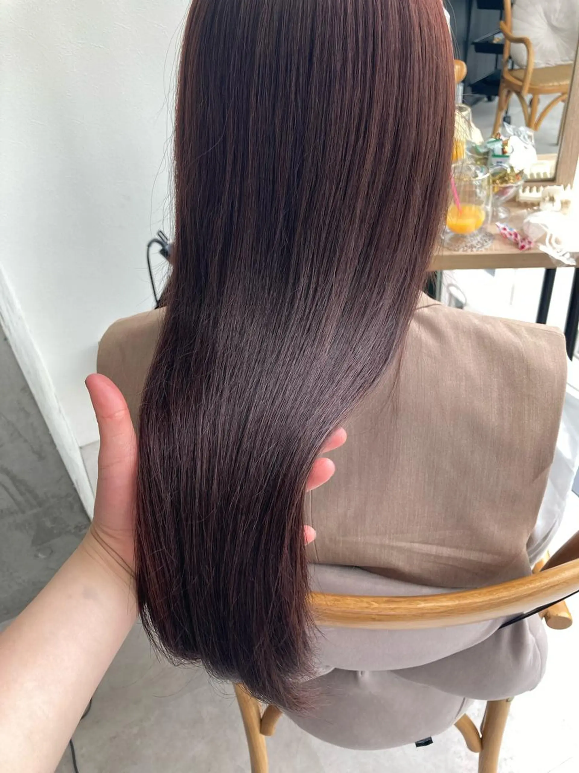 ロング ヘアカラー トリートメント ✨色持ちの良い艶 カラー✨蟹江真世のヘアスタイル