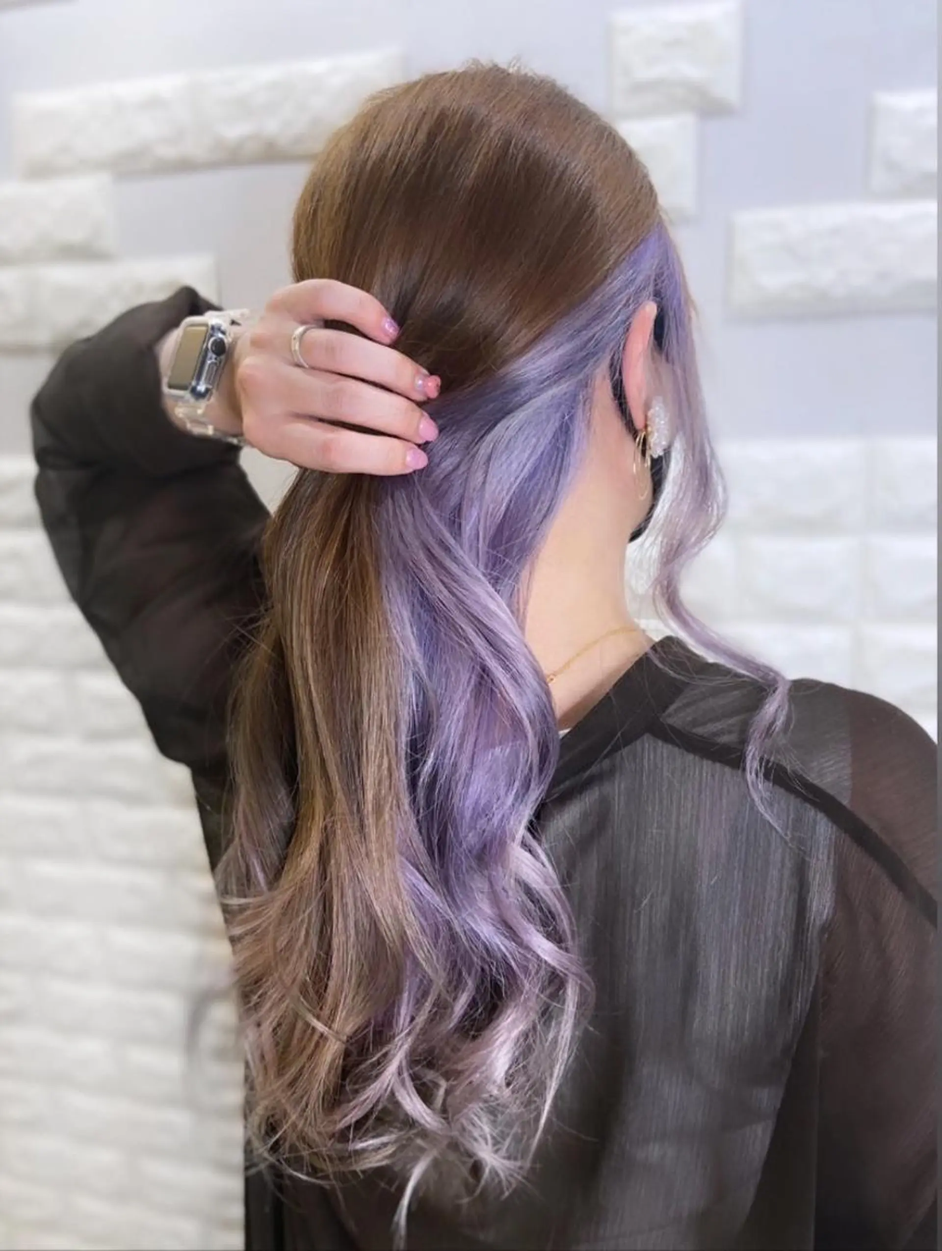 ロング カラー ヘアアレンジ インナーカラー ラベンダーカラー ヘアカラー トリートメント 次世代シールエクステ 錦糸町 小泉 朋之のヘアスタイル