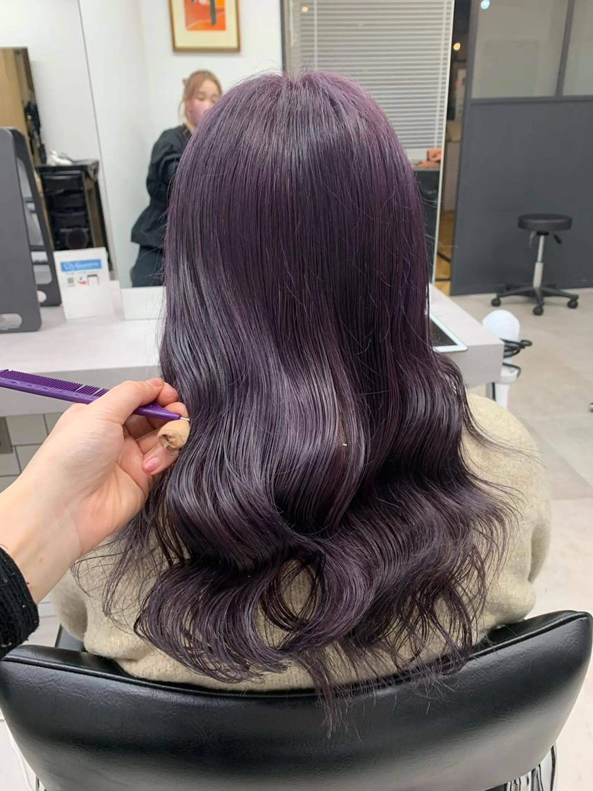 セミロング カラー ブリーチ ヨシンモリ 韓国風ヘア ヘアカラー トリートメント 🌸MAYU🌸 ハイトーン➕レイヤーのヘアスタイル