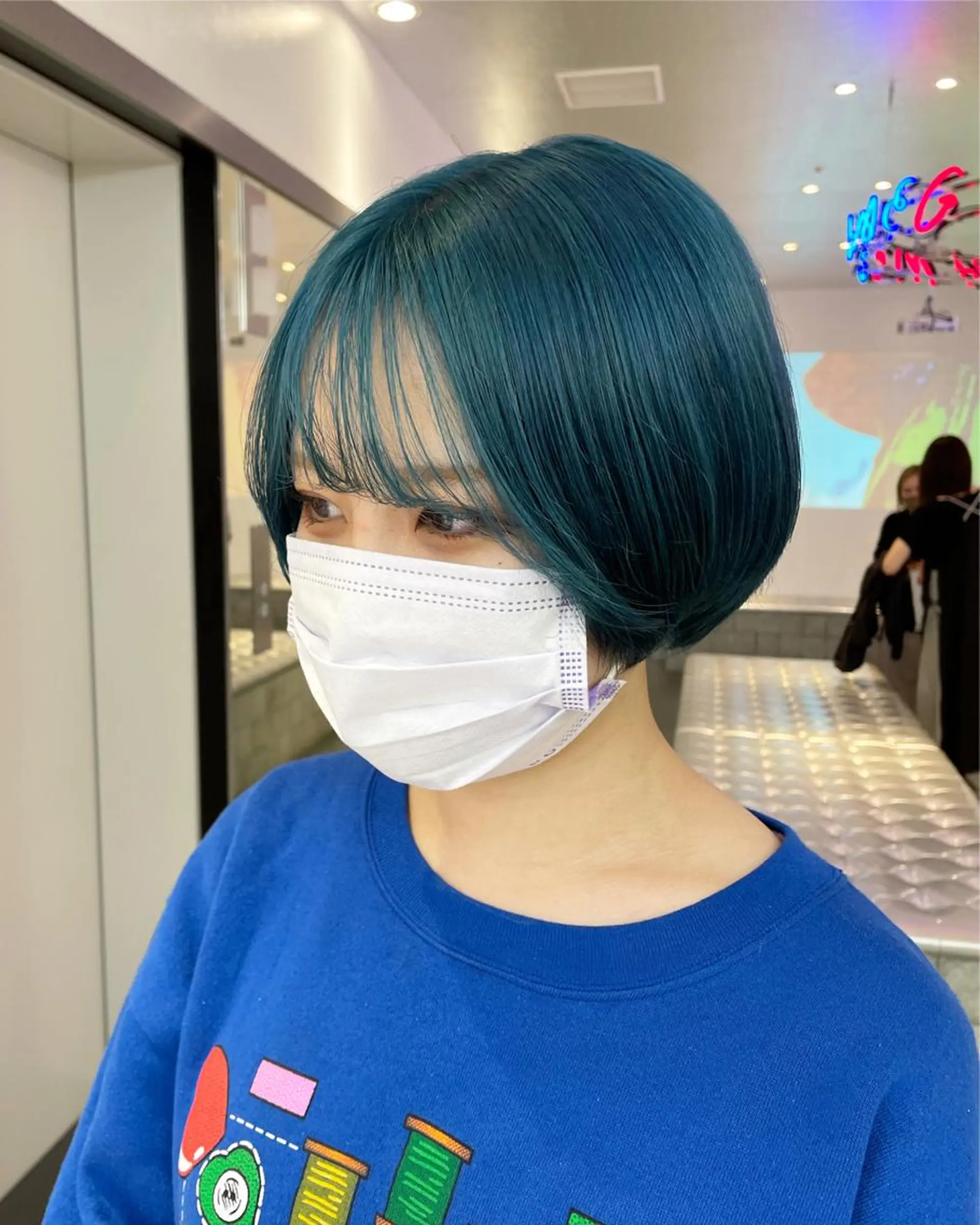 ミディアム カラー ヘアアレンジ ブルーカラー ヘアカラー トリートメント ボブ×柔らかいカラー 🌷misaki𓍼のヘアスタイル