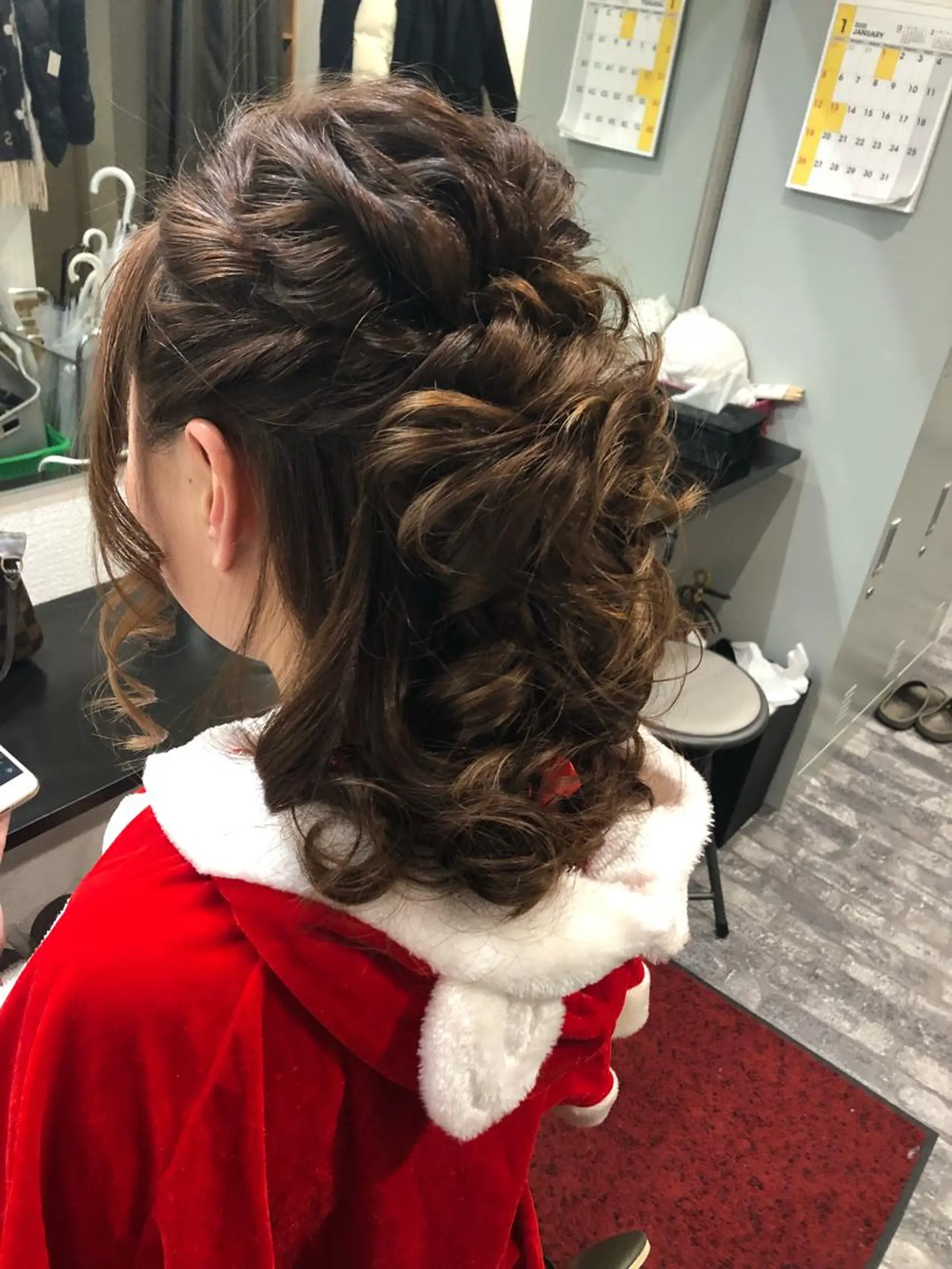 ミディアム ヘアアレンジ ハーフアップ クリスマス Kanani所属・田中 佐枝子のヘアスタイル