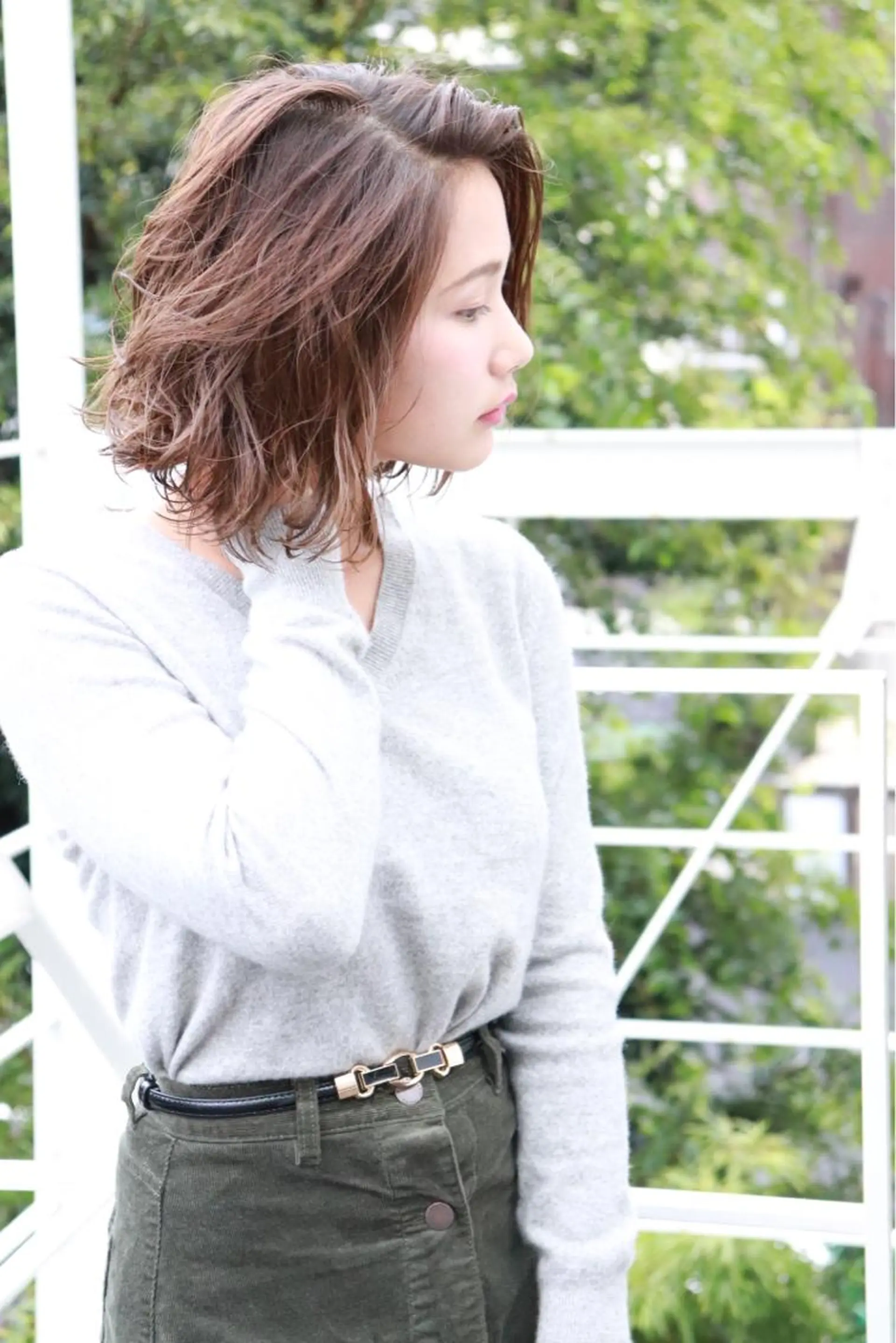 ミディアム カラー パーマ ボブ カット ヘアカラー パーマ トリートメント ✂️似合わせの魔術師 石田一樹✂️のヘアスタイル