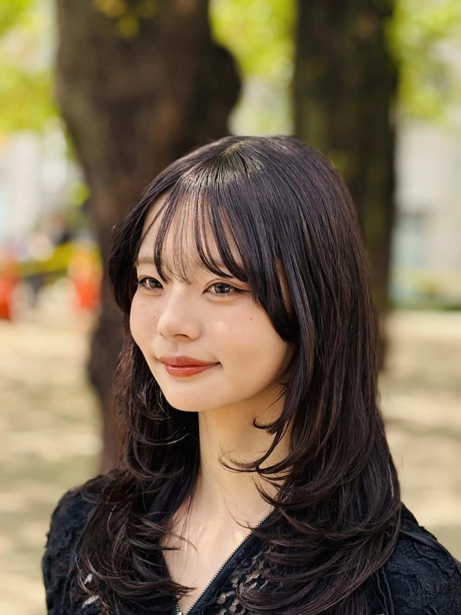 セミロング ボブ くびれヘア 顔周りカット くびれレイヤー レイヤーカット 【公式】amble luxe池袋東口🩷のヘアスタイル