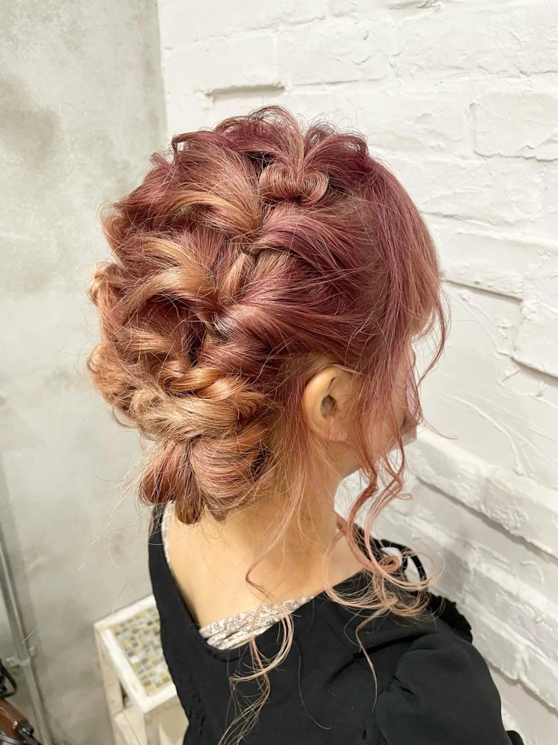 ロング ヘアアレンジ ヘアセット 【ピンク/韓国ヘア/ ヘアセット】亜海のヘアスタイル