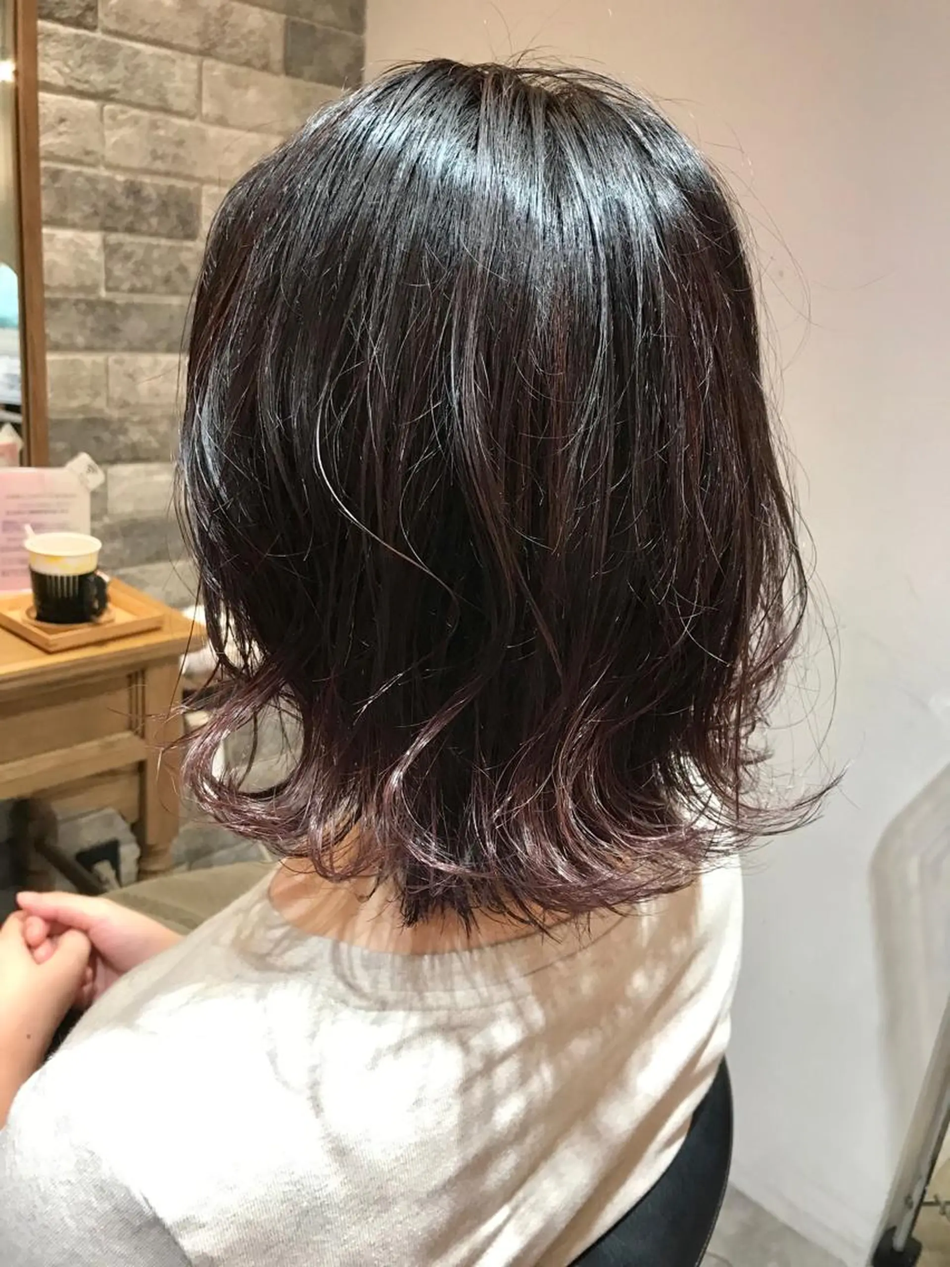 ミディアム ハイライト カット ヘアカラー トリートメント 所渉/韓国レイヤー /ウルフカットのヘアスタイル