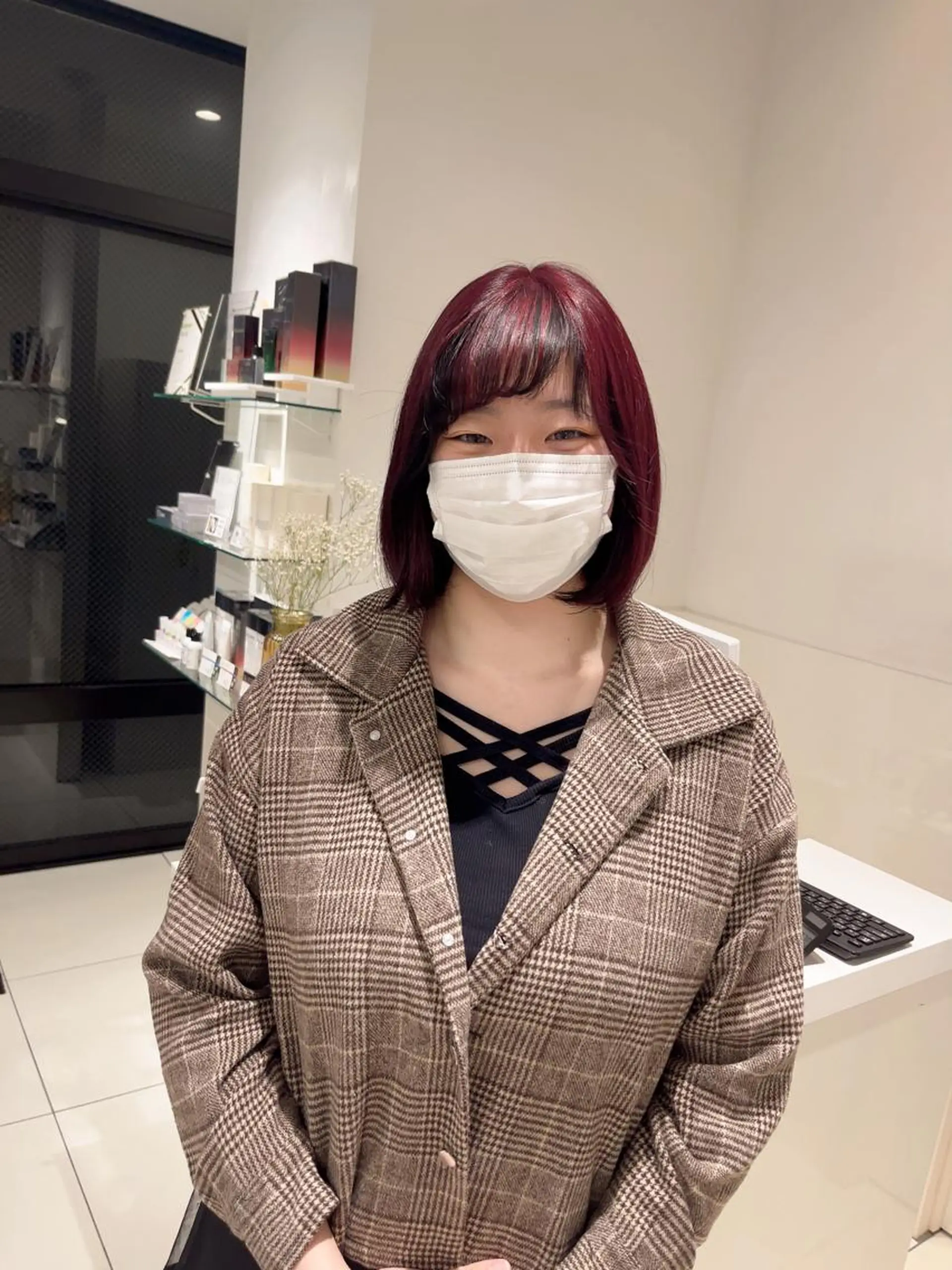 ミディアム カラー ミストバング  フェイスフレーミング りおな/髪質改善/ カラー /平尾のヘアスタイル