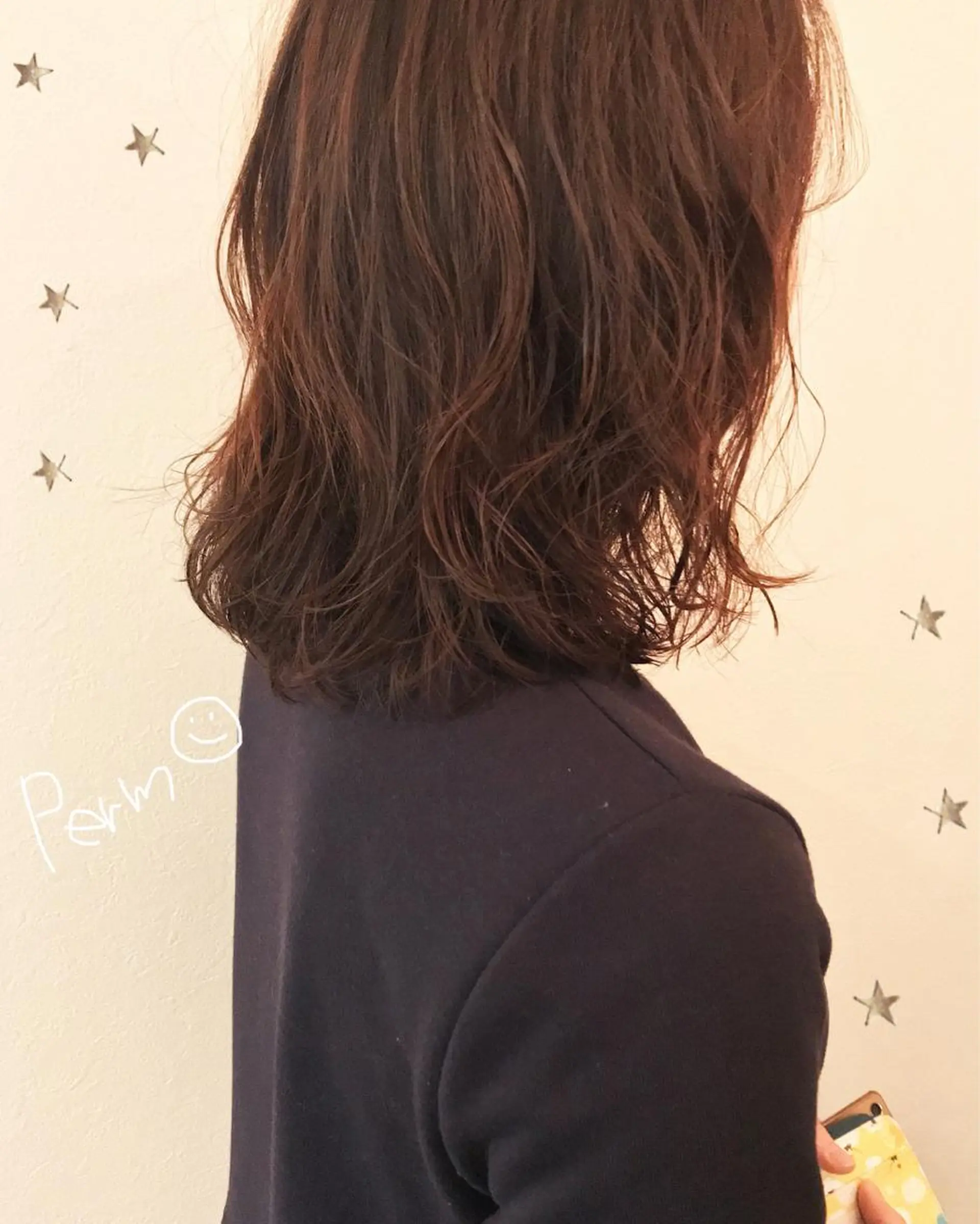 ミディアム パーマ 市川 千夏のヘアスタイル