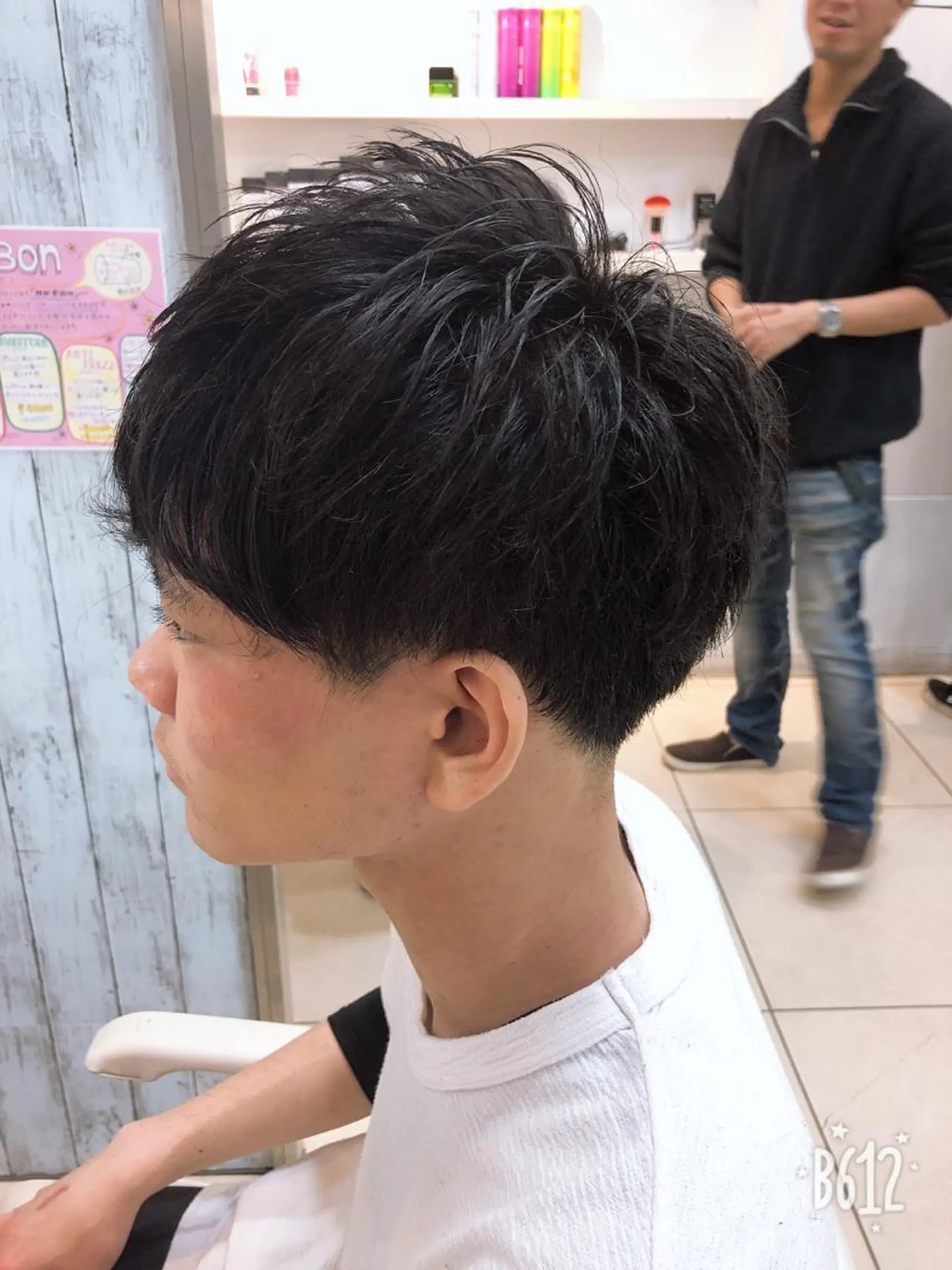 ショート メンズ 髪質改善× 白髪ぼかし溝江のヘアスタイル