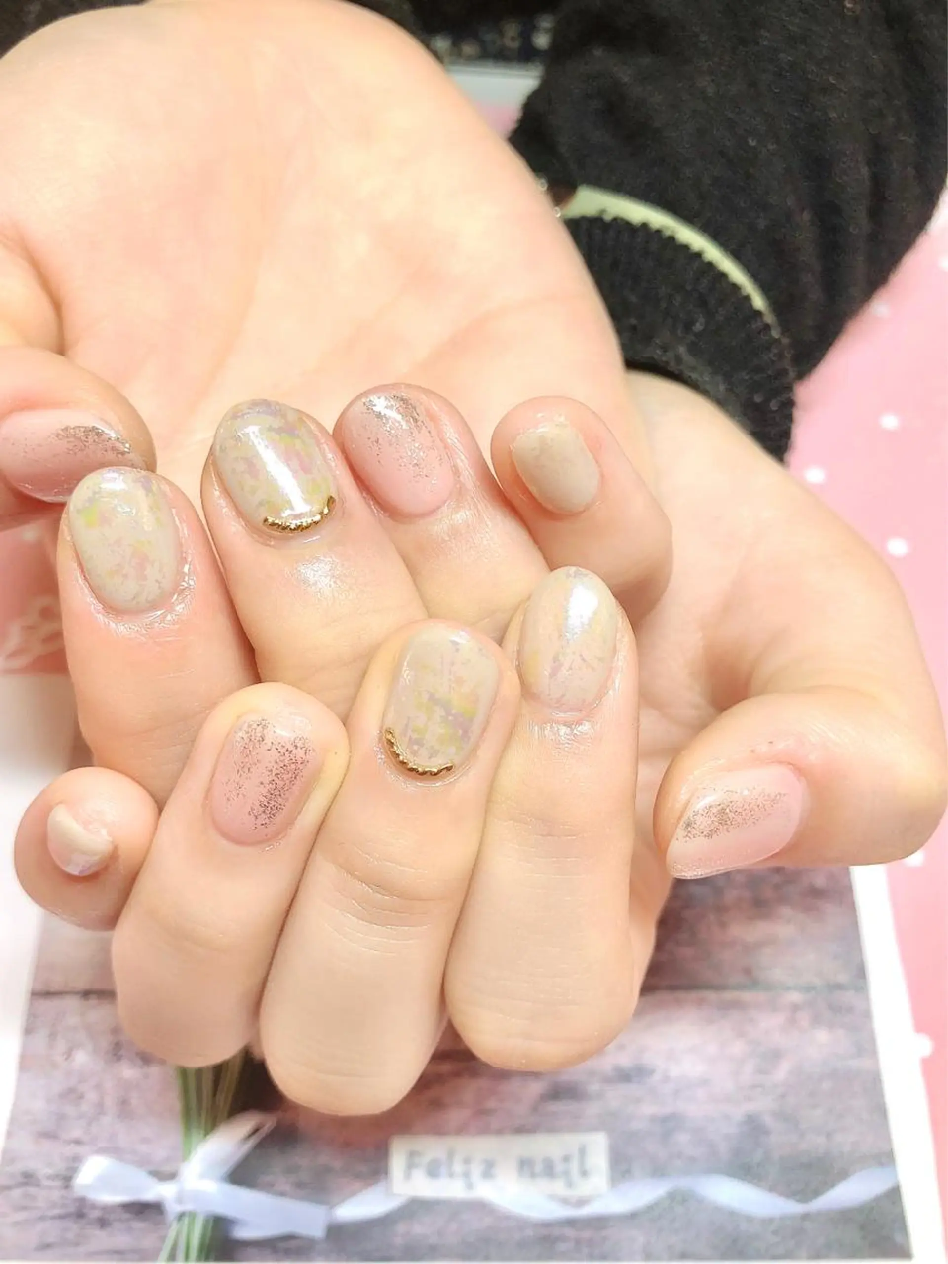 ネイル ジェルネイル ニュアンスネイル パラジェル ピンク ピンクベージュ ハンドネイル ユキカ (ネイリスト)のネイルデザイン