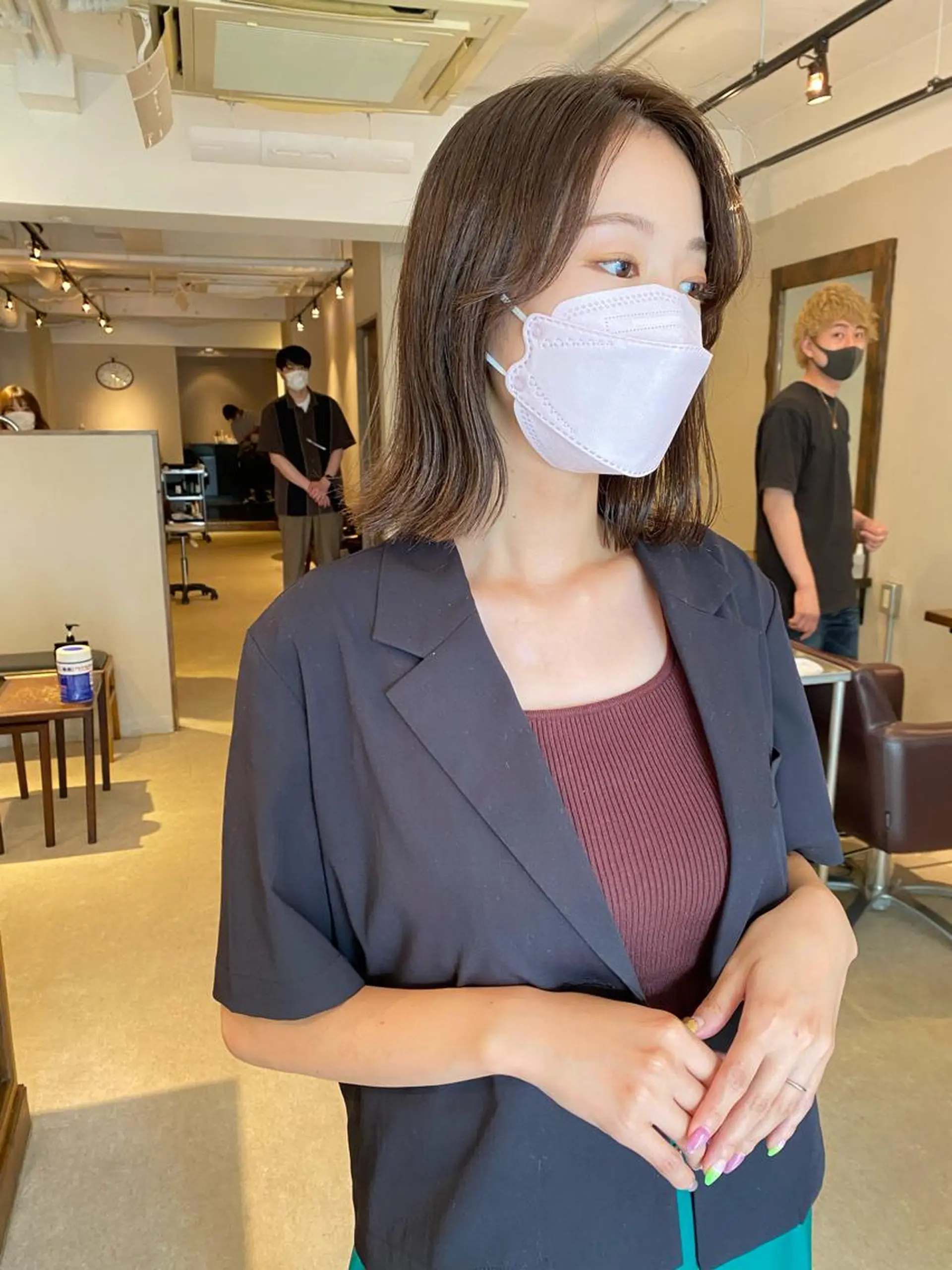 ミディアム カラー カット ヘアカラー ヨシダ トオルのヘアスタイル