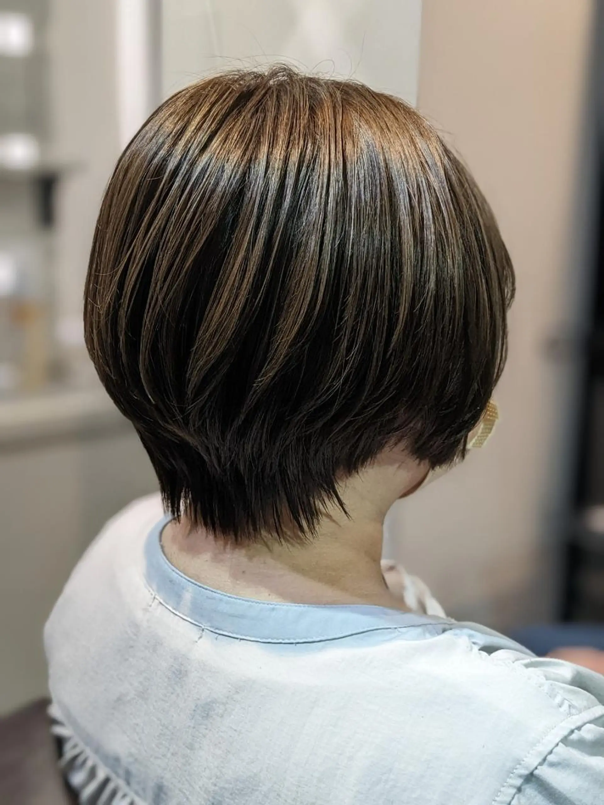 セミロング パーマ カラー ヘアアレンジ セミロングパーマ アディクシーカラー アッシュ バレイヤージュ ミストバング 【N°deseo】 吉祥寺のヘアスタイル