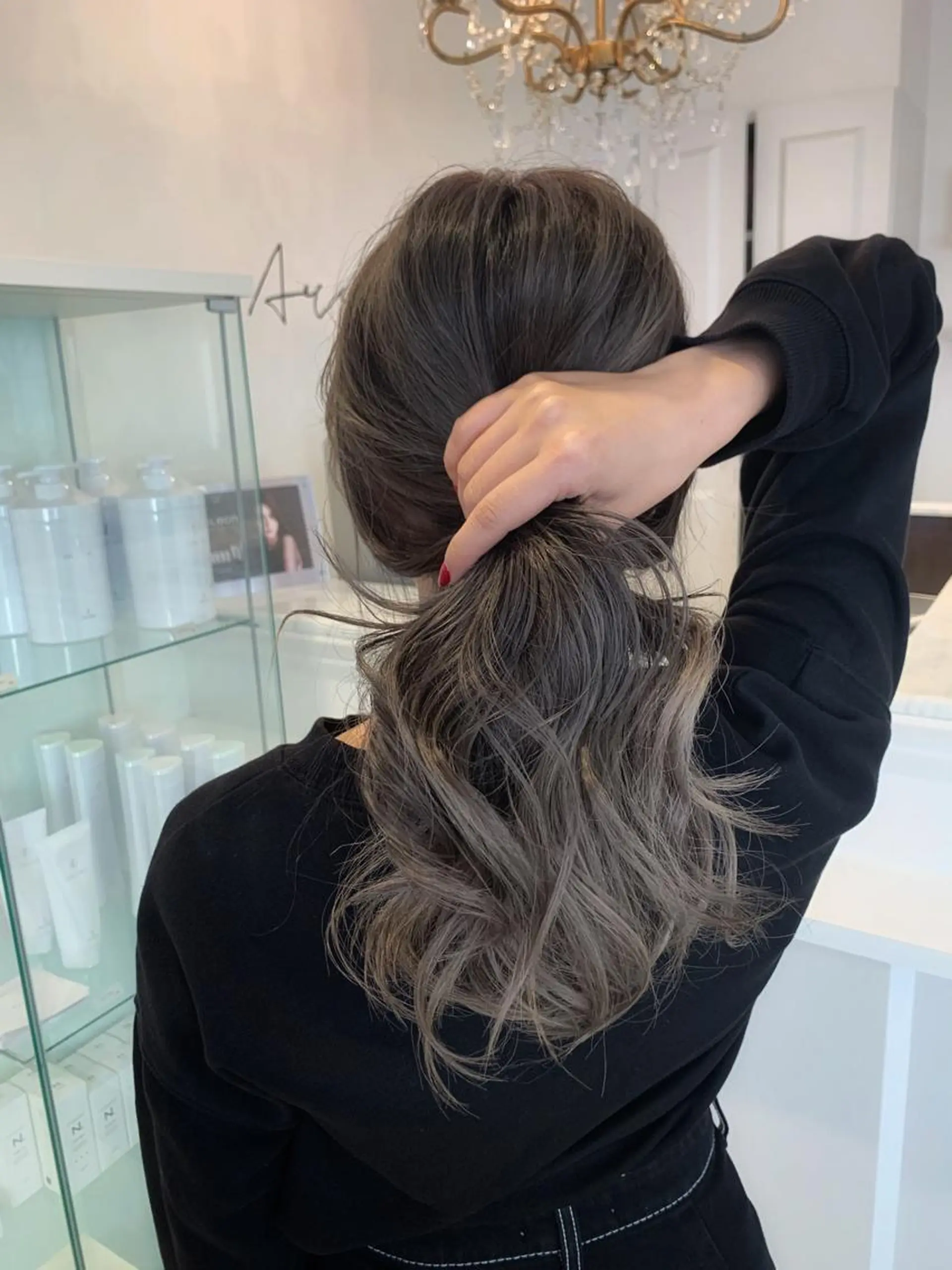 ロング カラー バレイヤージュ グラデーションカラー グレージュ レイヤーカット 🍀ナガヤマ ヒデアキ🍀のヘアスタイル