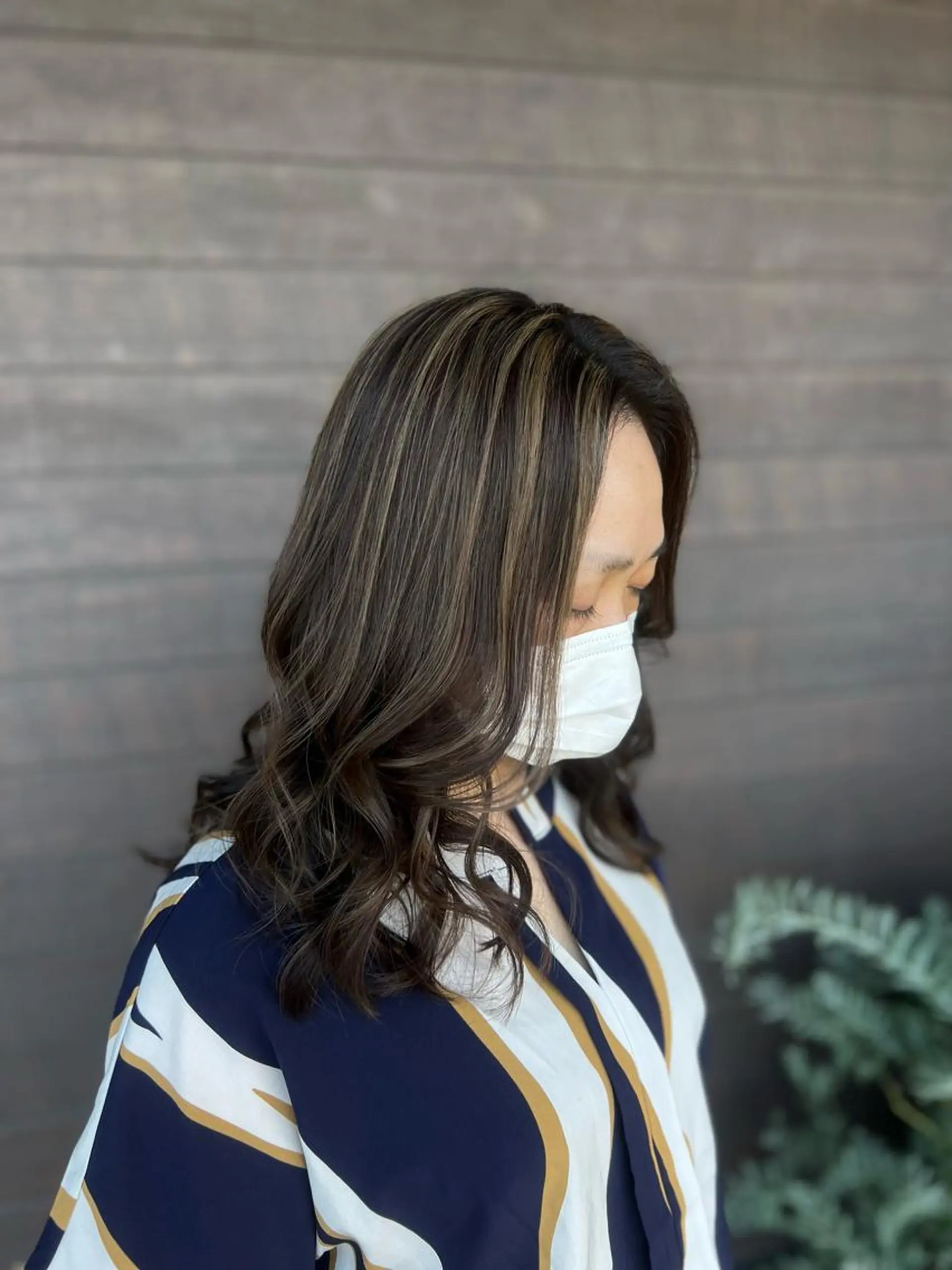 セミロング カラー ヘアカラー 太白区/白髪ぼかし ハイライト/千葉達人のヘアスタイル