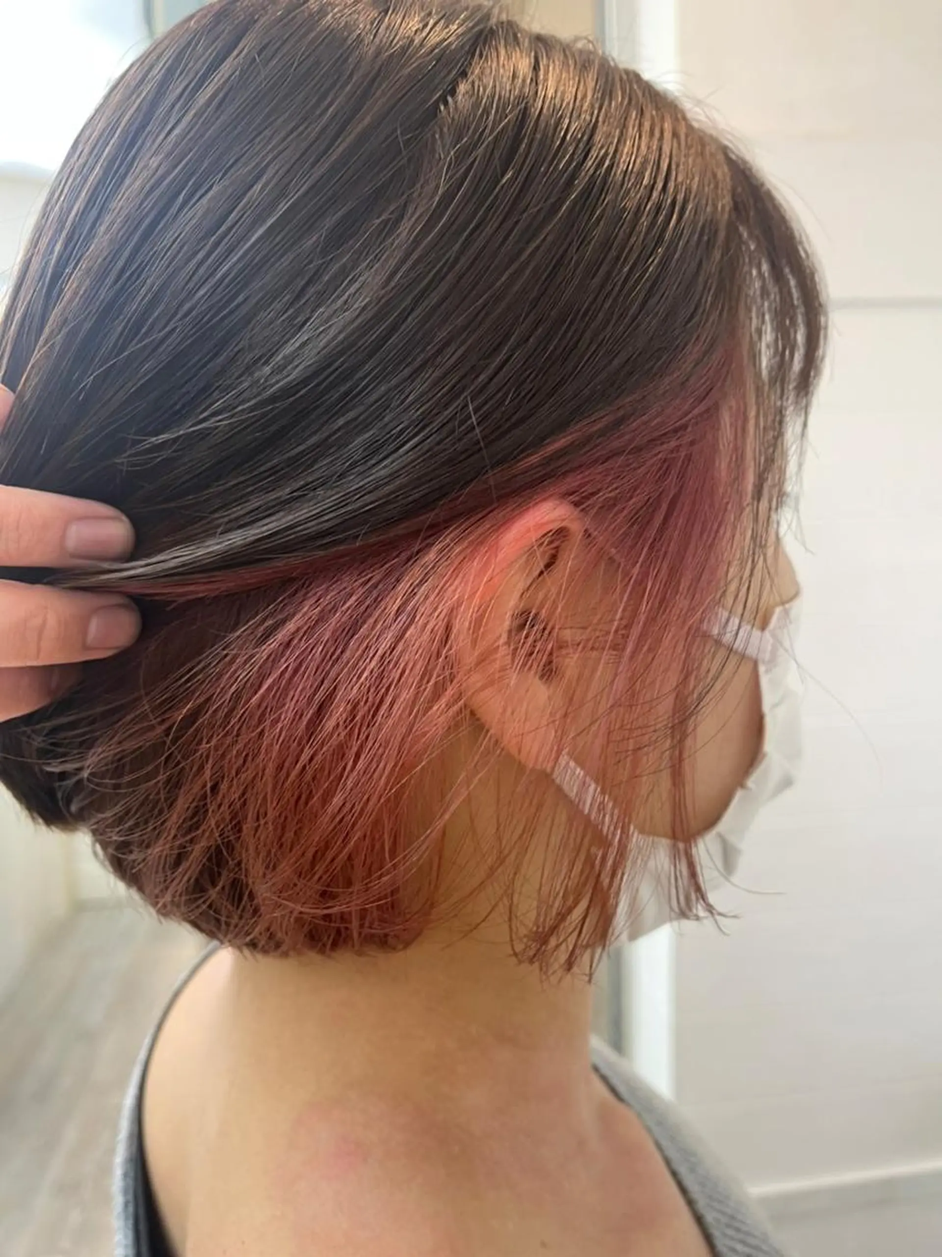 ショート カラー アディクシーカラー アッシュ ミストバング ブリーチ ブロンド カット ヘアカラー N° anfeel 渋谷🪞🫧のヘアスタイル