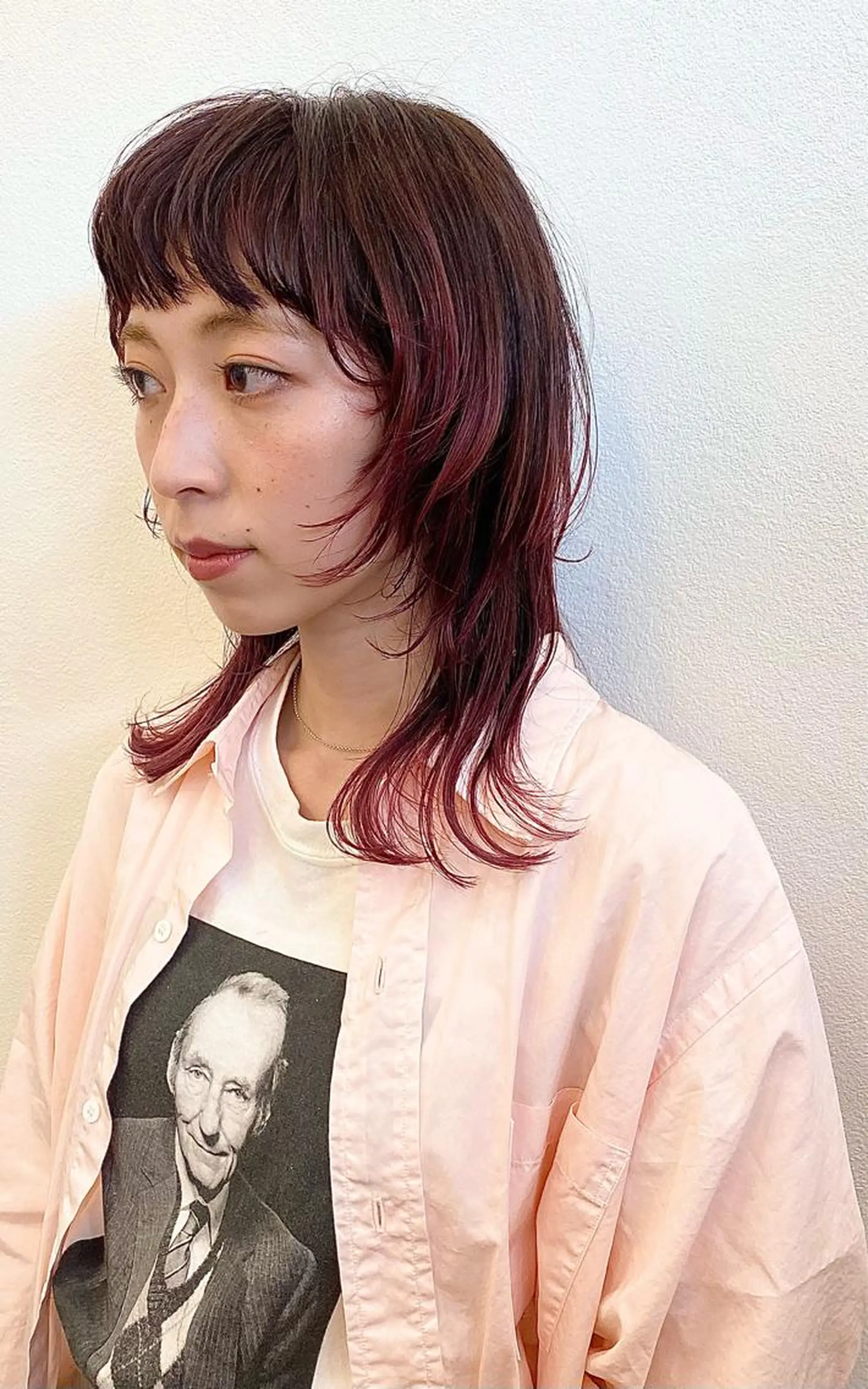 ミディアム カラー ヘアアレンジ キッズ ピンクカラー バイオレットカラー ヘアカラー 林 瑠夏のヘアスタイル