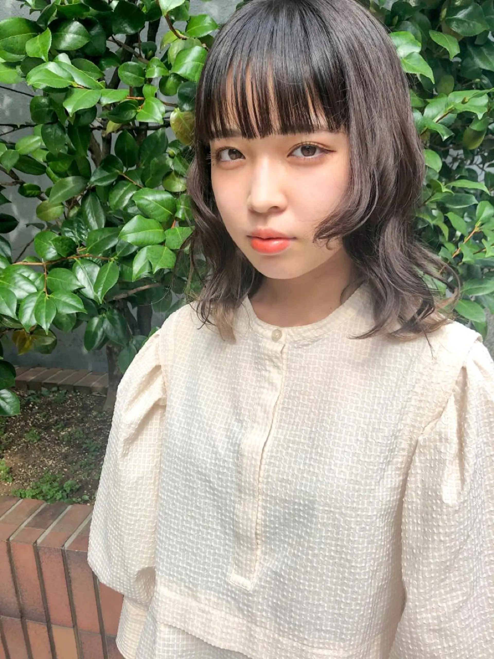 ミディアム カラー パーマ 長井 美佳のヘアスタイル