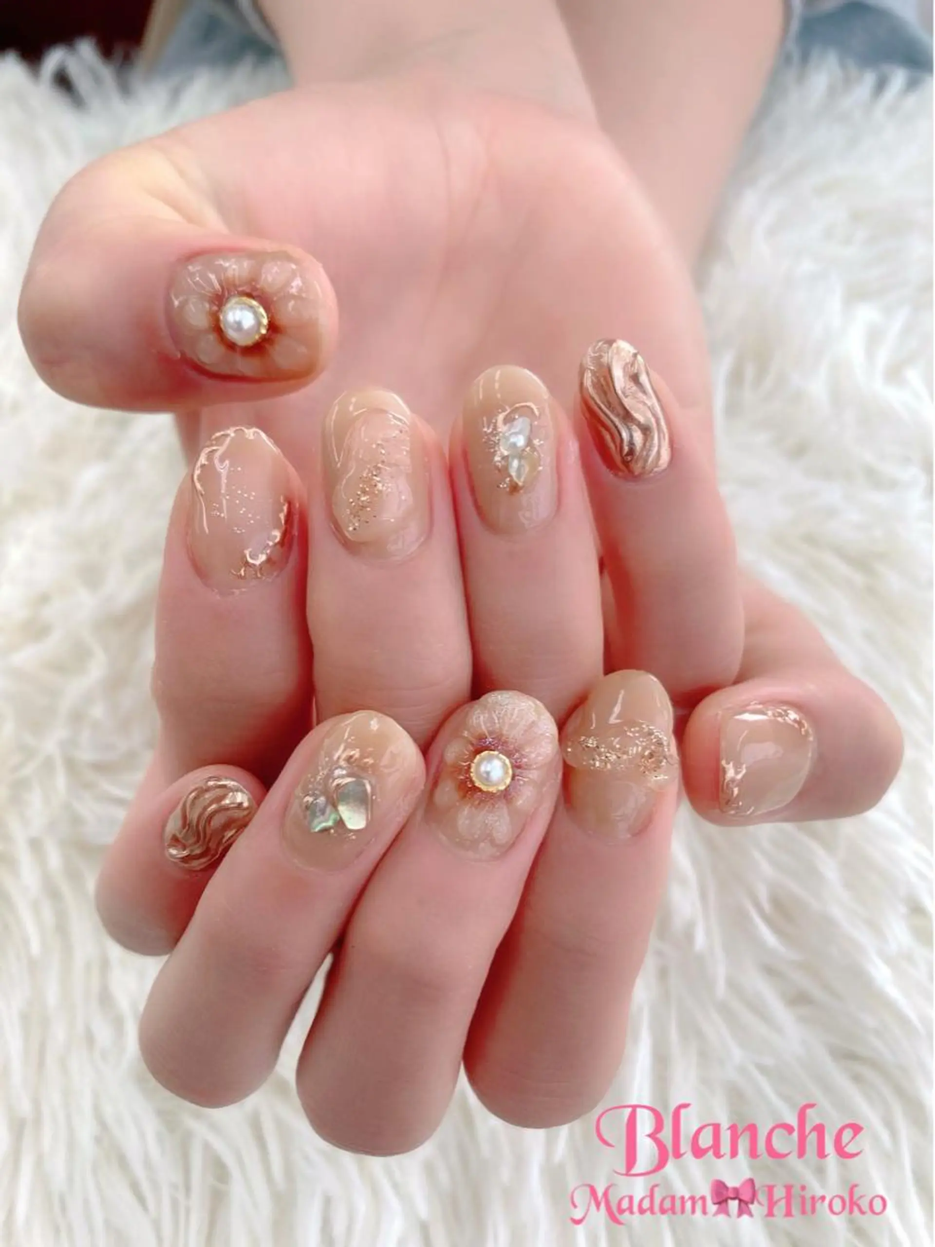 ネイル クリアネイル フラワーネイル ぷっくりネイル Lianネイル 寛子Lianのネイルデザイン