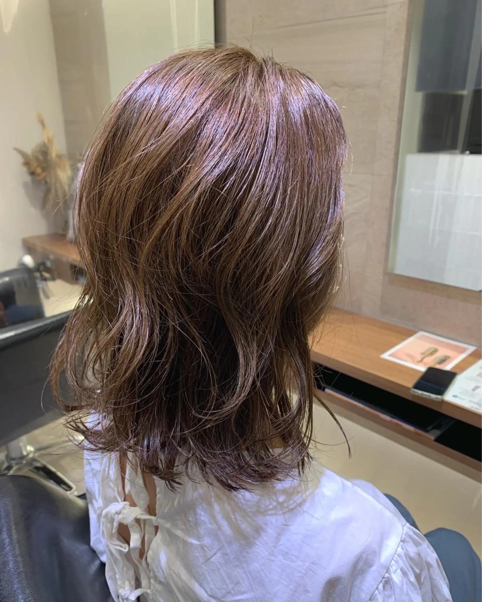 セミロング カラー 🫧韓国ヘア 透明感 カラー🫧福田 楓のヘアスタイル