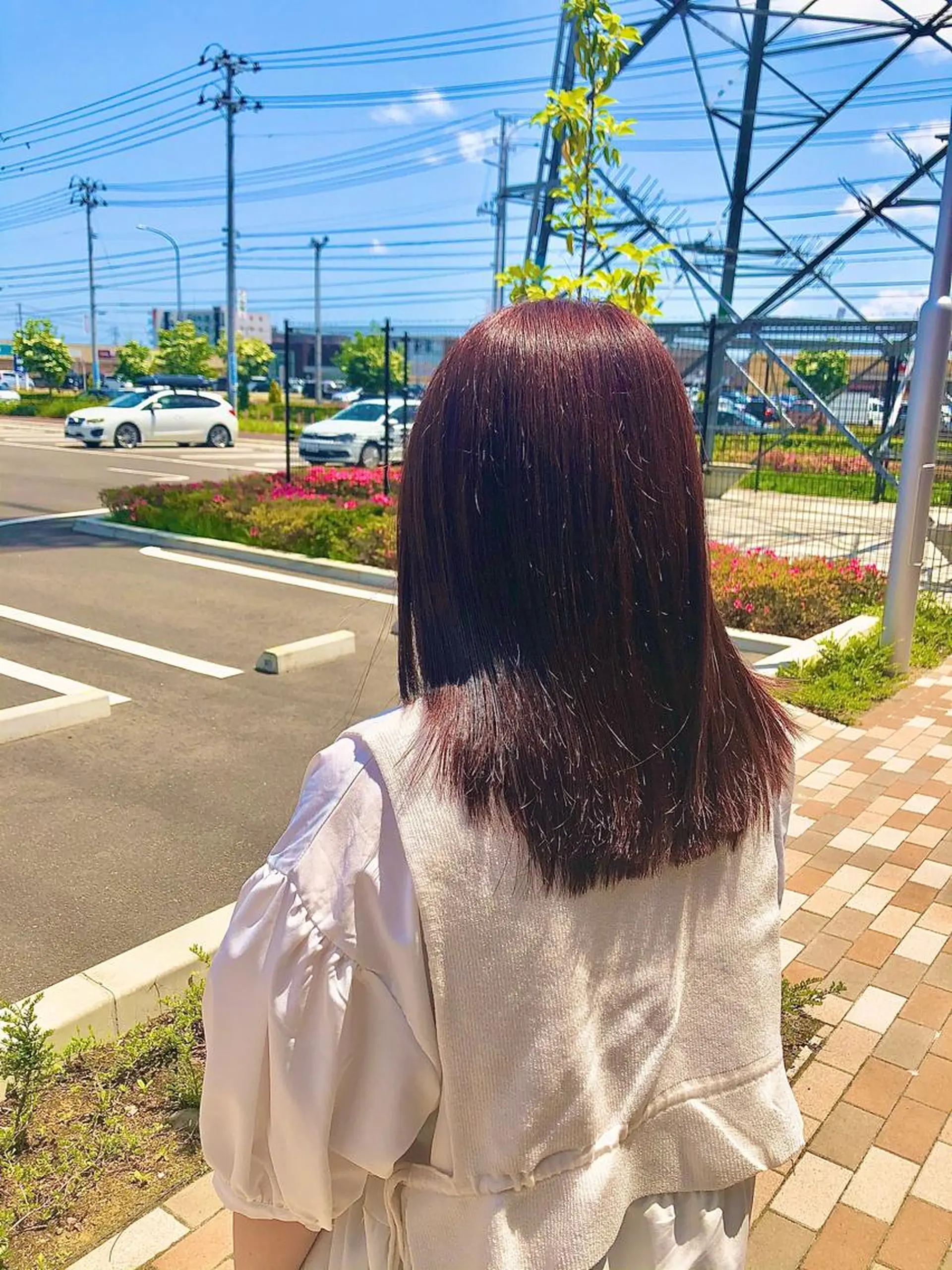 ミディアム 太白区/白髪ぼかし ハイライト/千葉達人のヘアスタイル