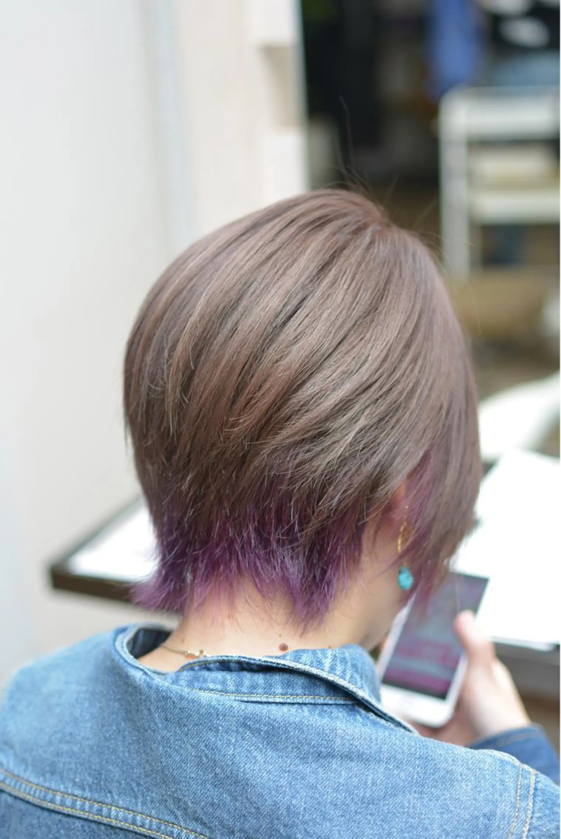 ショート パープルカラー レディース専用🌷咲 の垢抜けブリーチ部屋のヘアスタイル