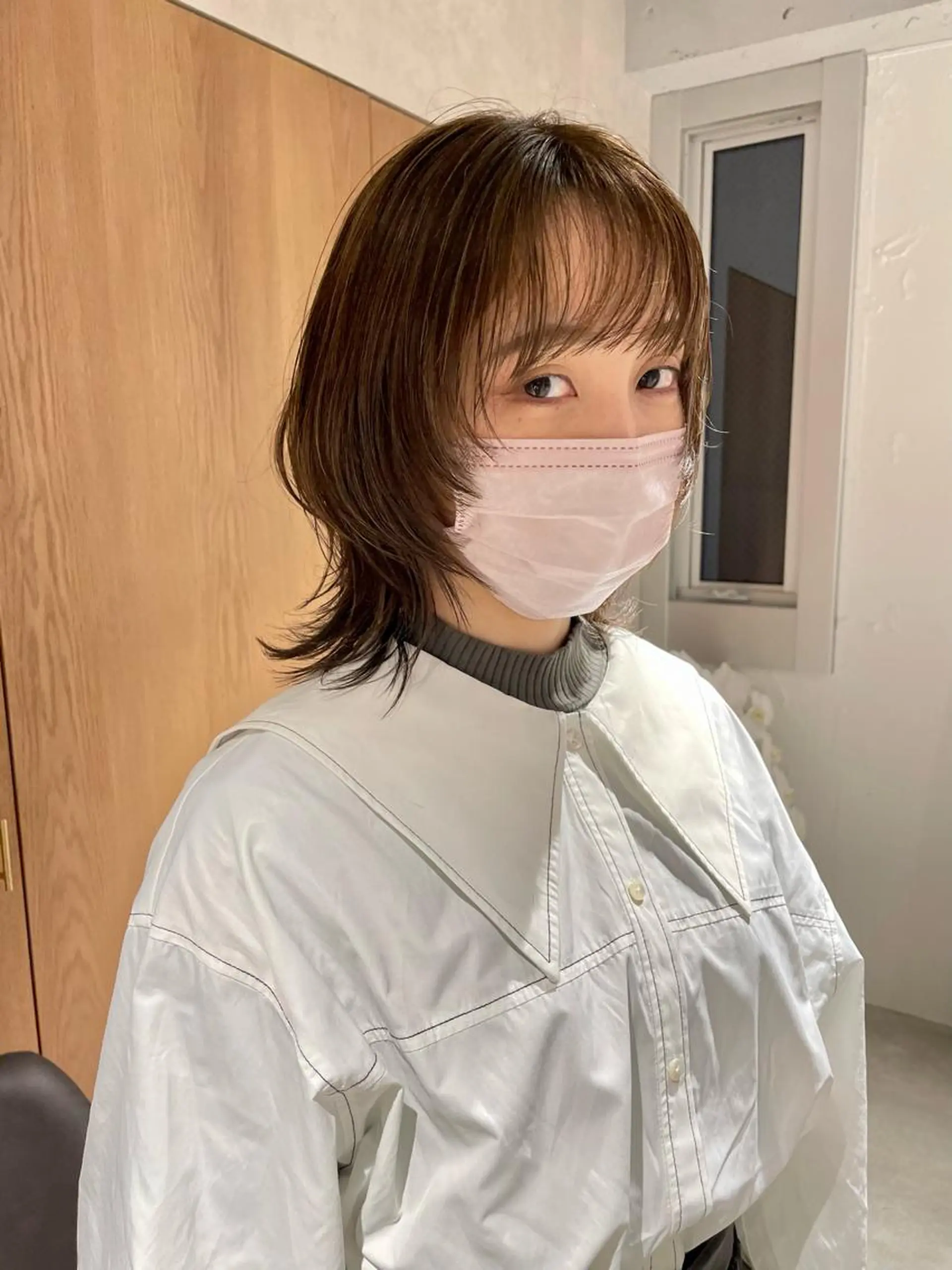 ミディアム カラー ヘアアレンジ 透明感カラー ウルフカット 透明感color 🥣suzunaのヘアスタイル