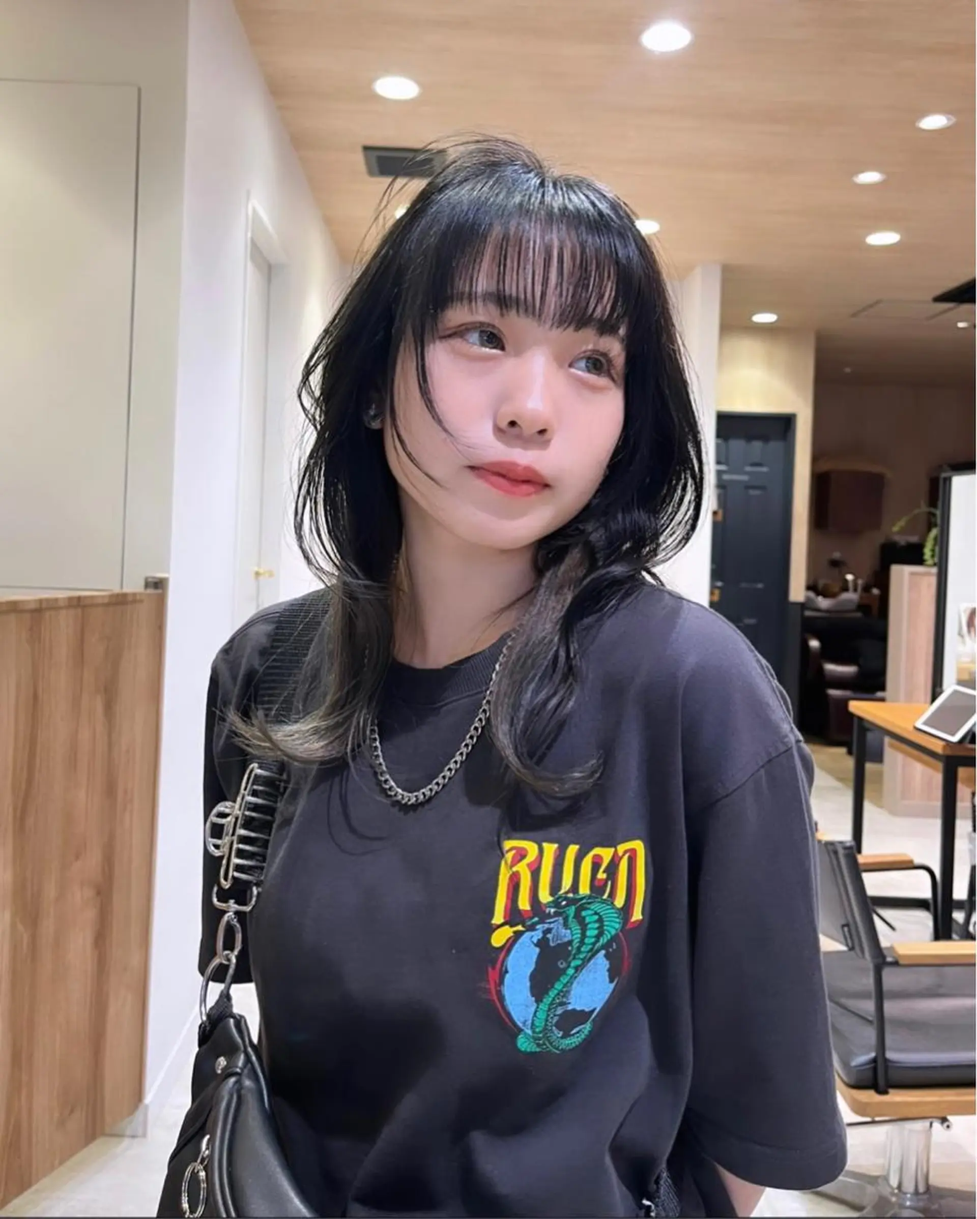 ミディアム カラー ヘアカラー 産休中です 艶カラー♡オカのヘアスタイル