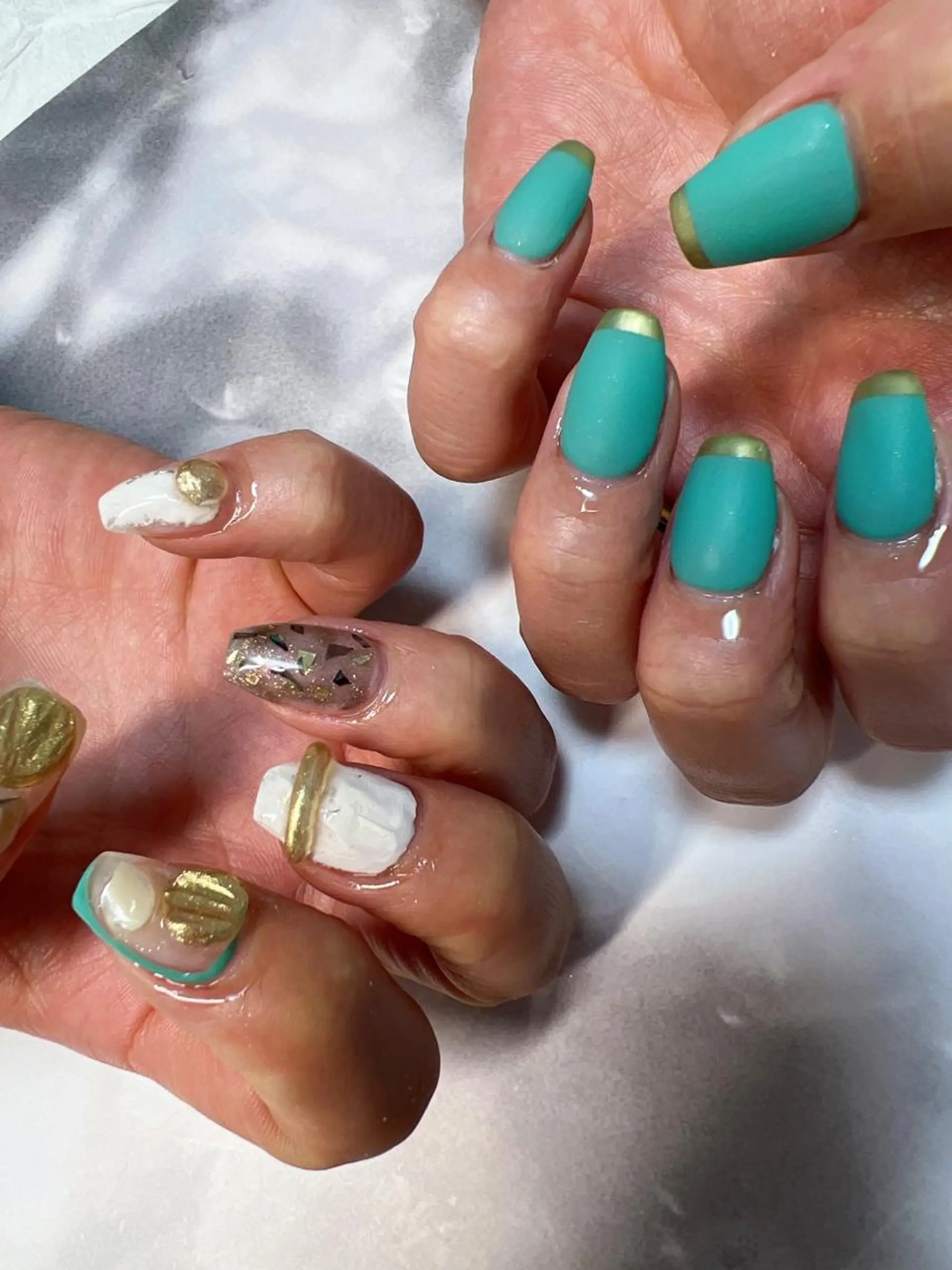 ネイル ミラーネイル ニュアンスネイル coco nailのネイルデザイン