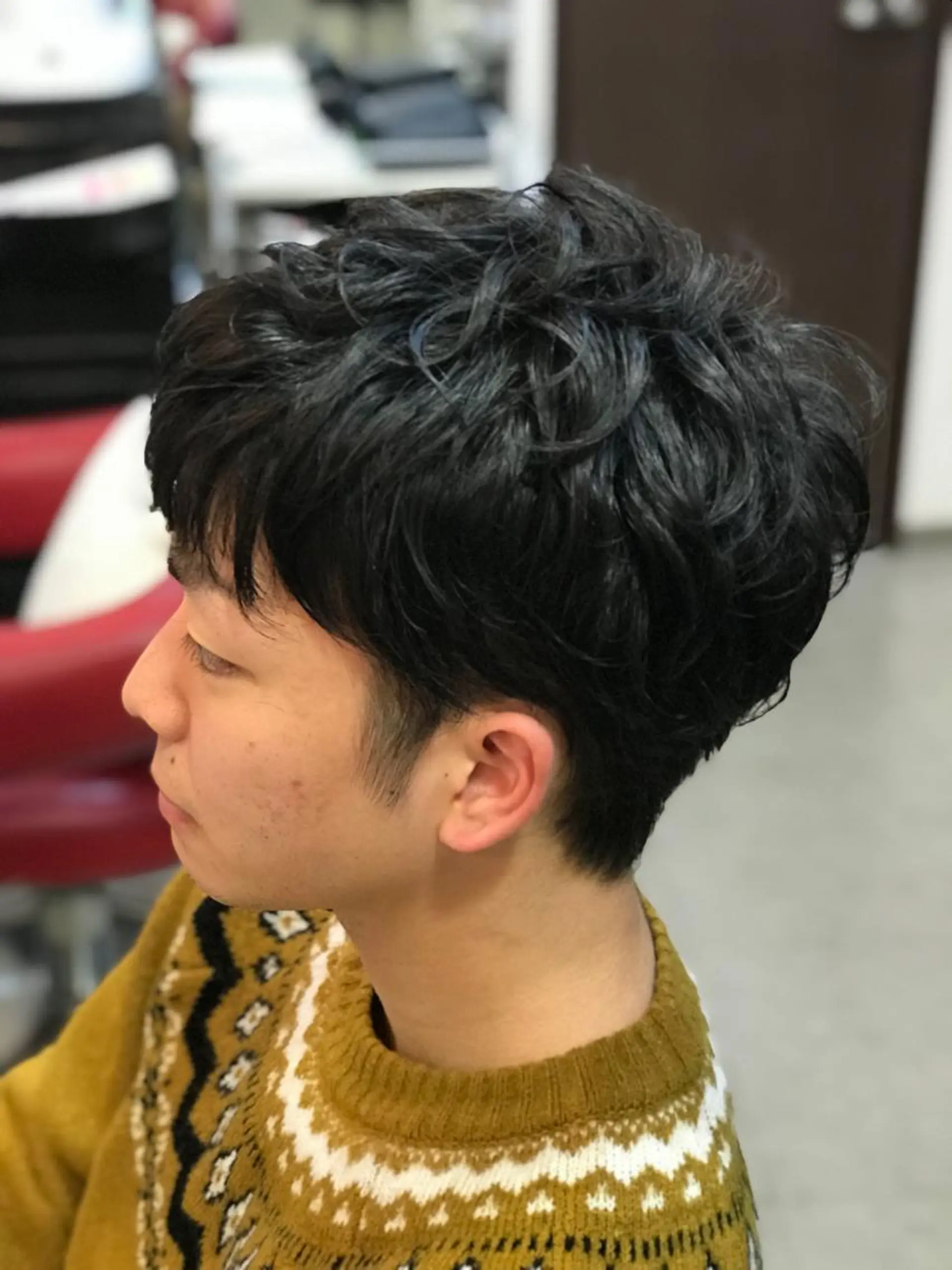 ショート メンズ カット パーマ トリートメント 渋谷宮益坂 omoのヘアスタイル